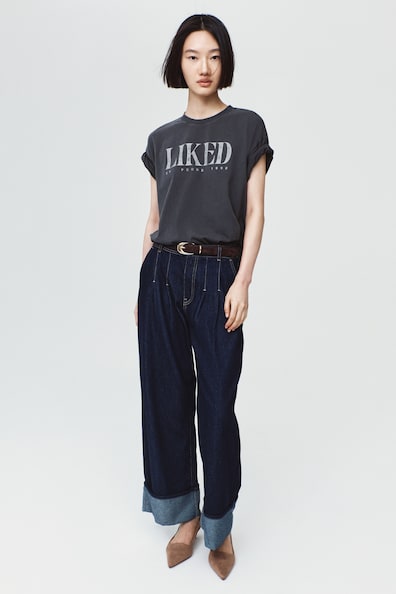 プリントコットンTシャツ