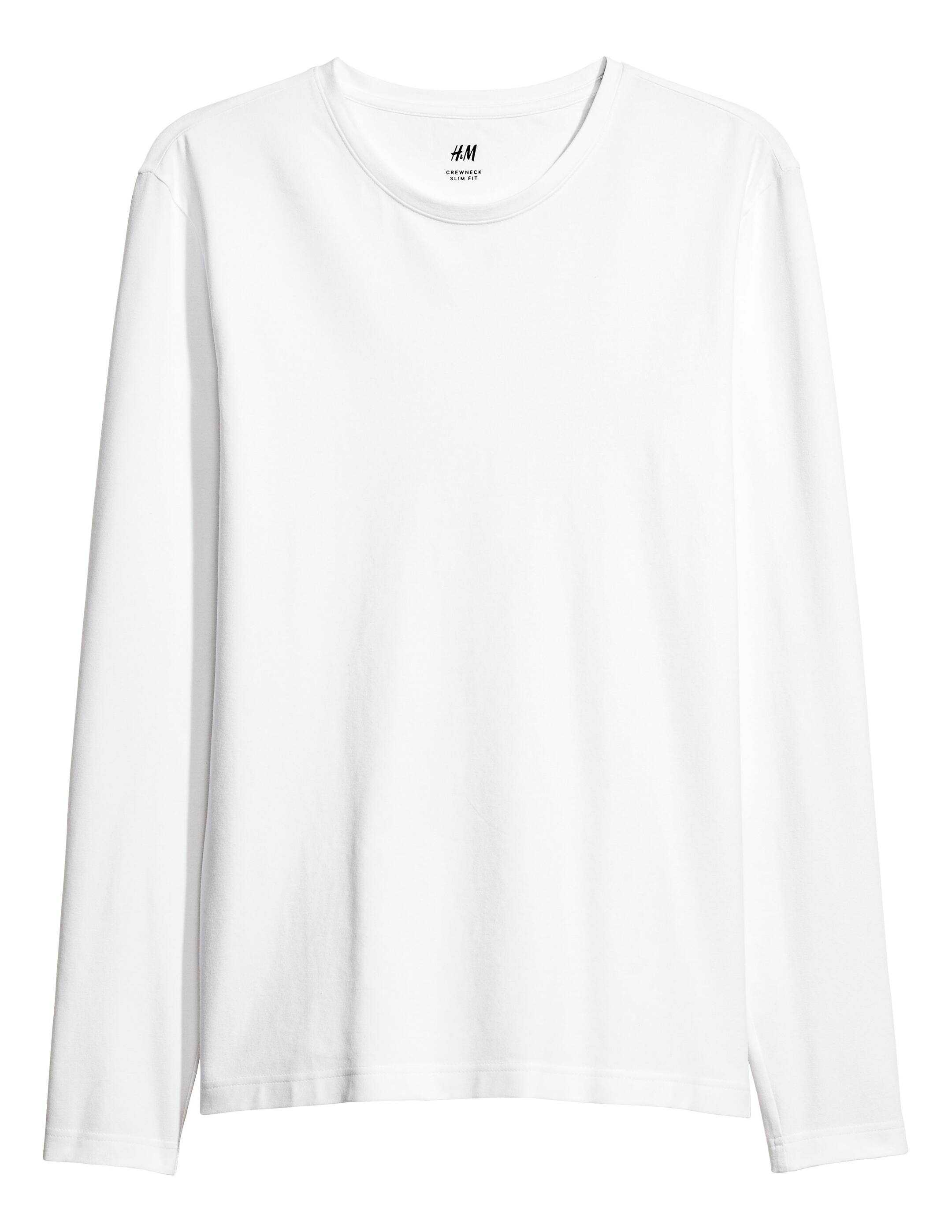 View larger image: Slim-Fit Jersey Shirt - White - Men | H&M CA 1