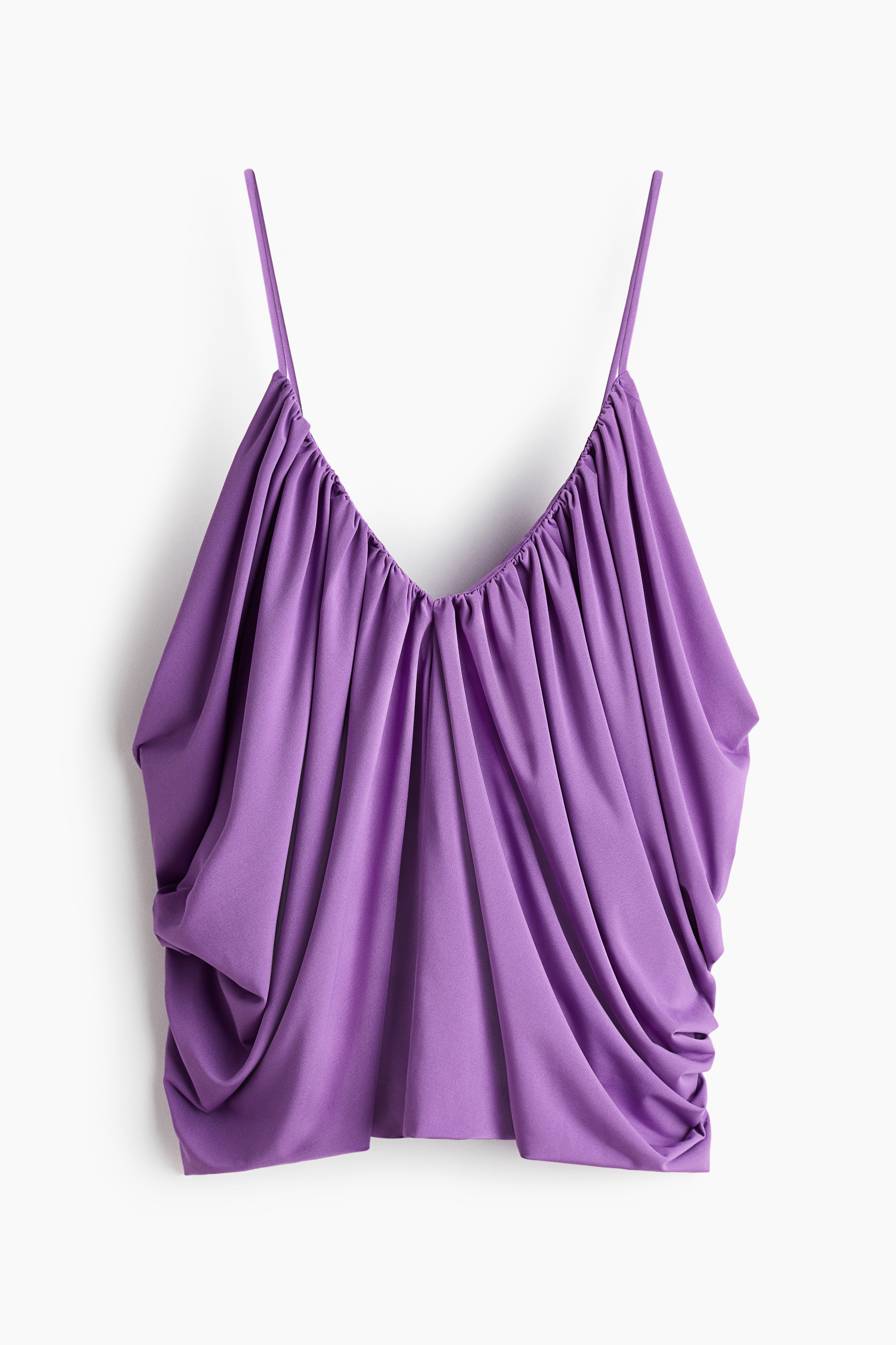 Top à effet drapé avec bretelles fines - Violet/Vert olive