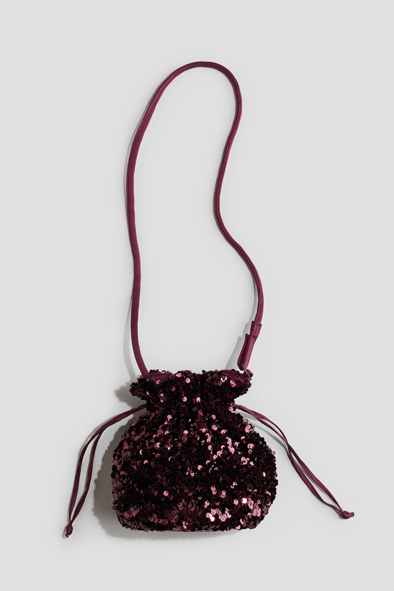 Sequined bucket bag - Dark red - 1