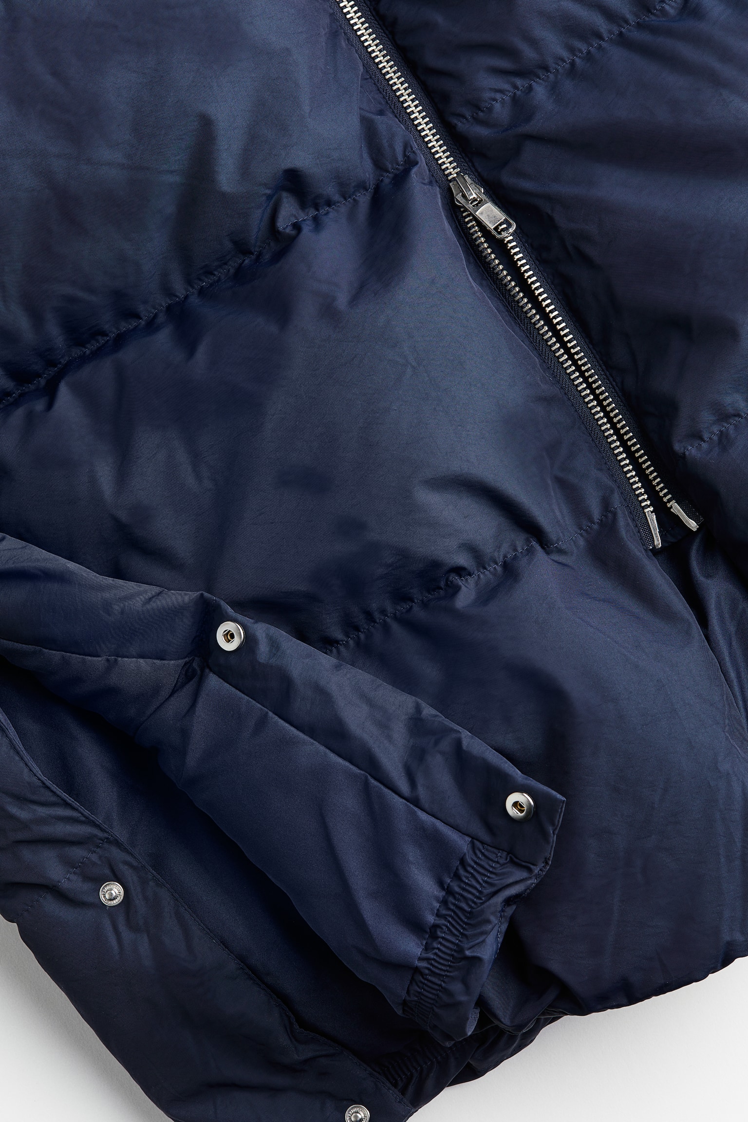 Water-repellent puffer down coat - Navy blue/Black - 3