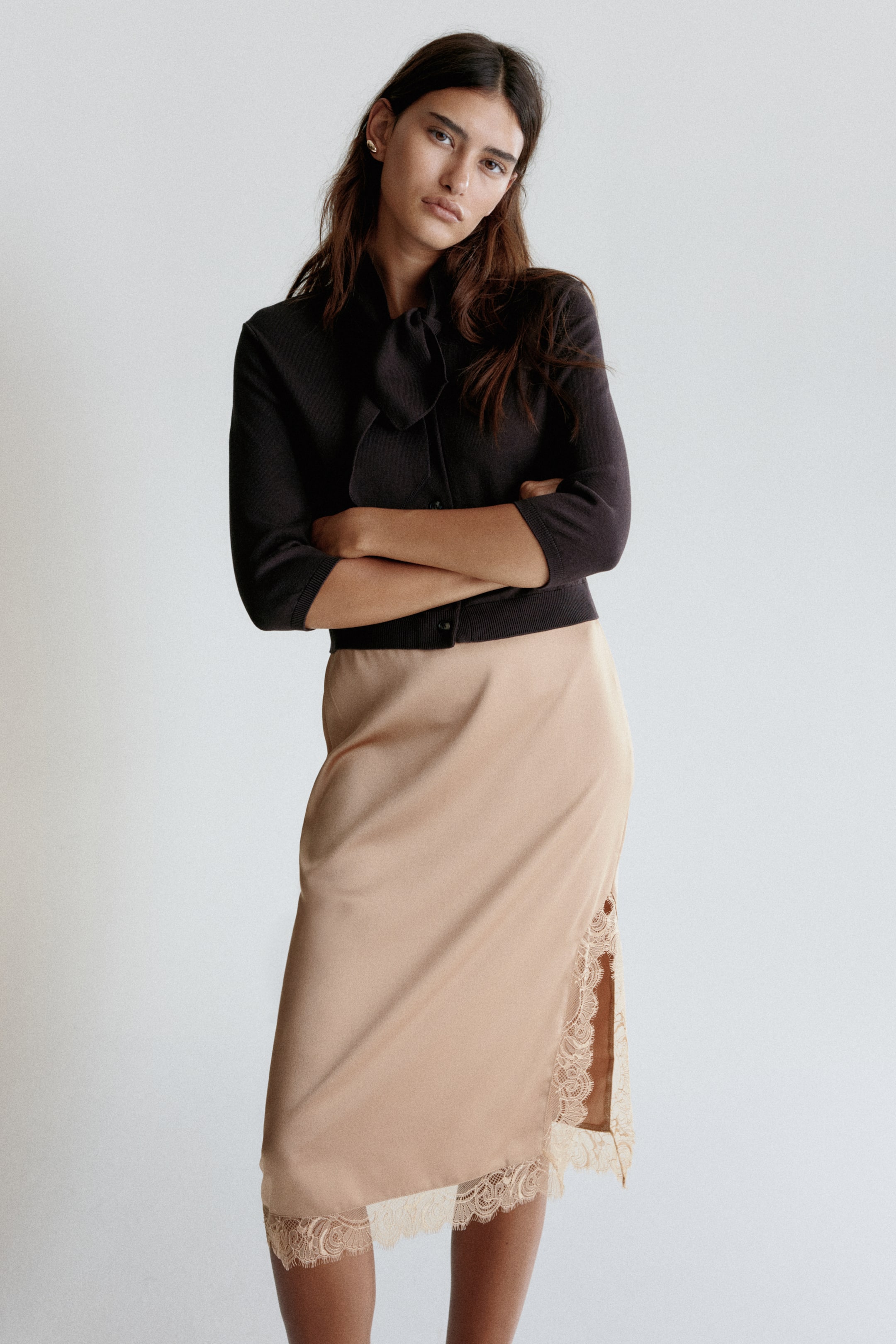 View larger image: Lace-detail skirt - Beige - Ladies | H&M IN 1