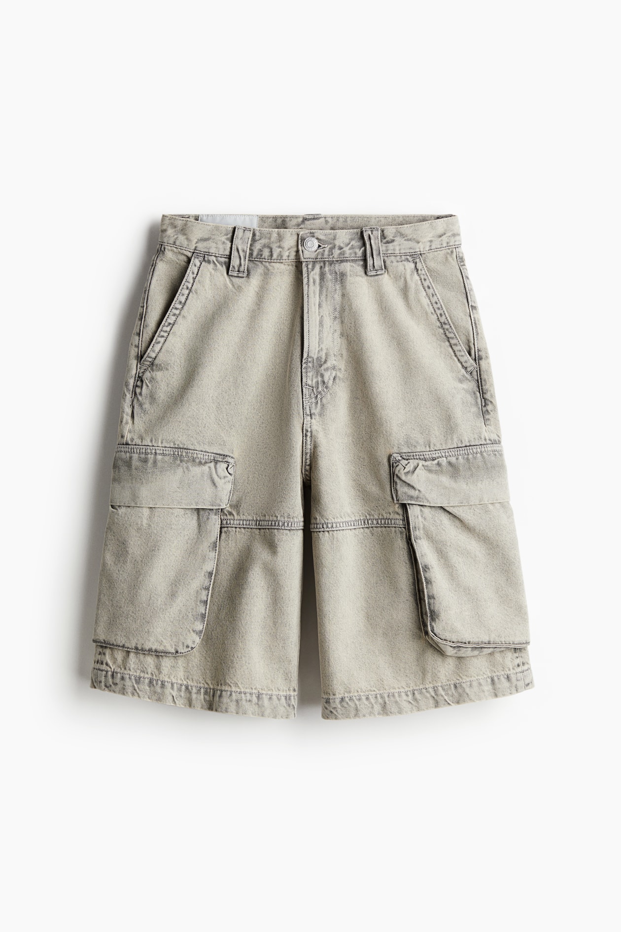 Loose Denim cargo shorts Denim beige Men H&M HK