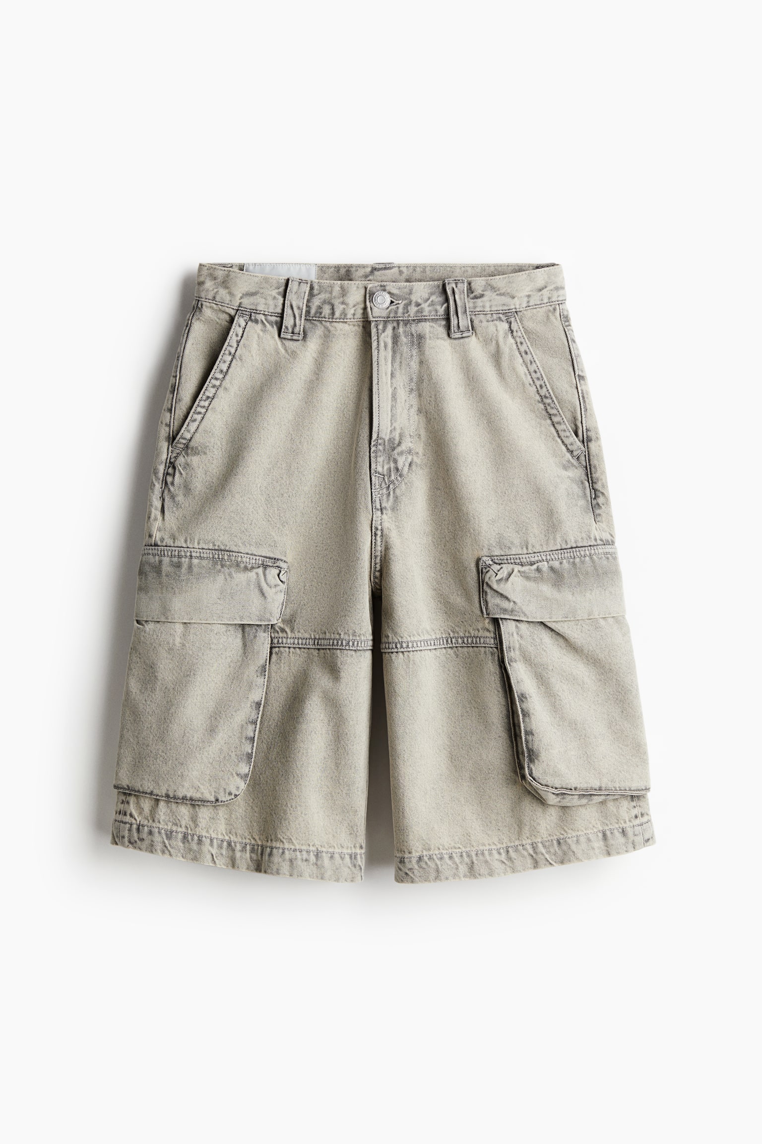 Loose Denim cargo shorts - Denim beige/Denim black - 2