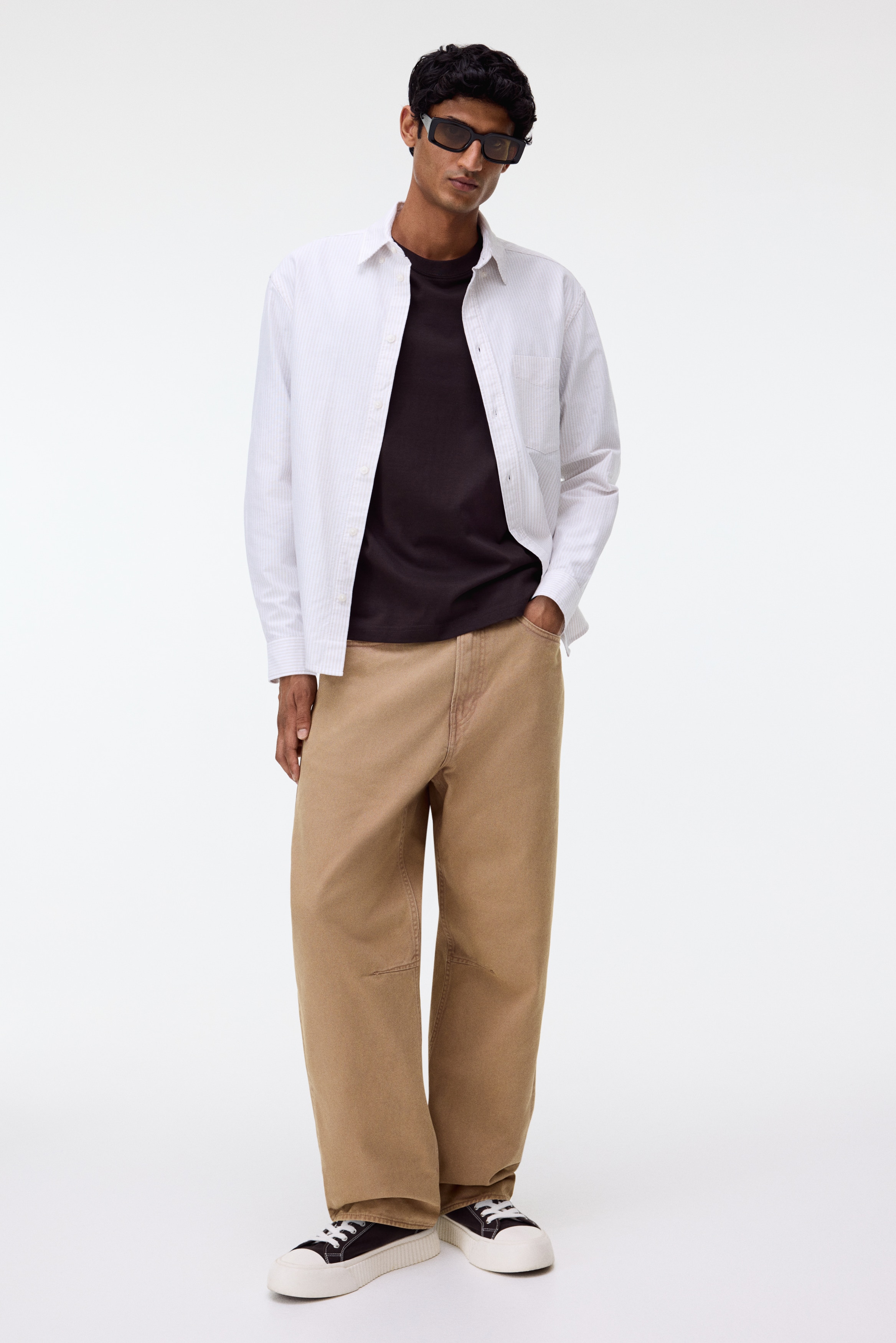 H & M - レギュラーフィット オックスフォードシャツ - ベージュ