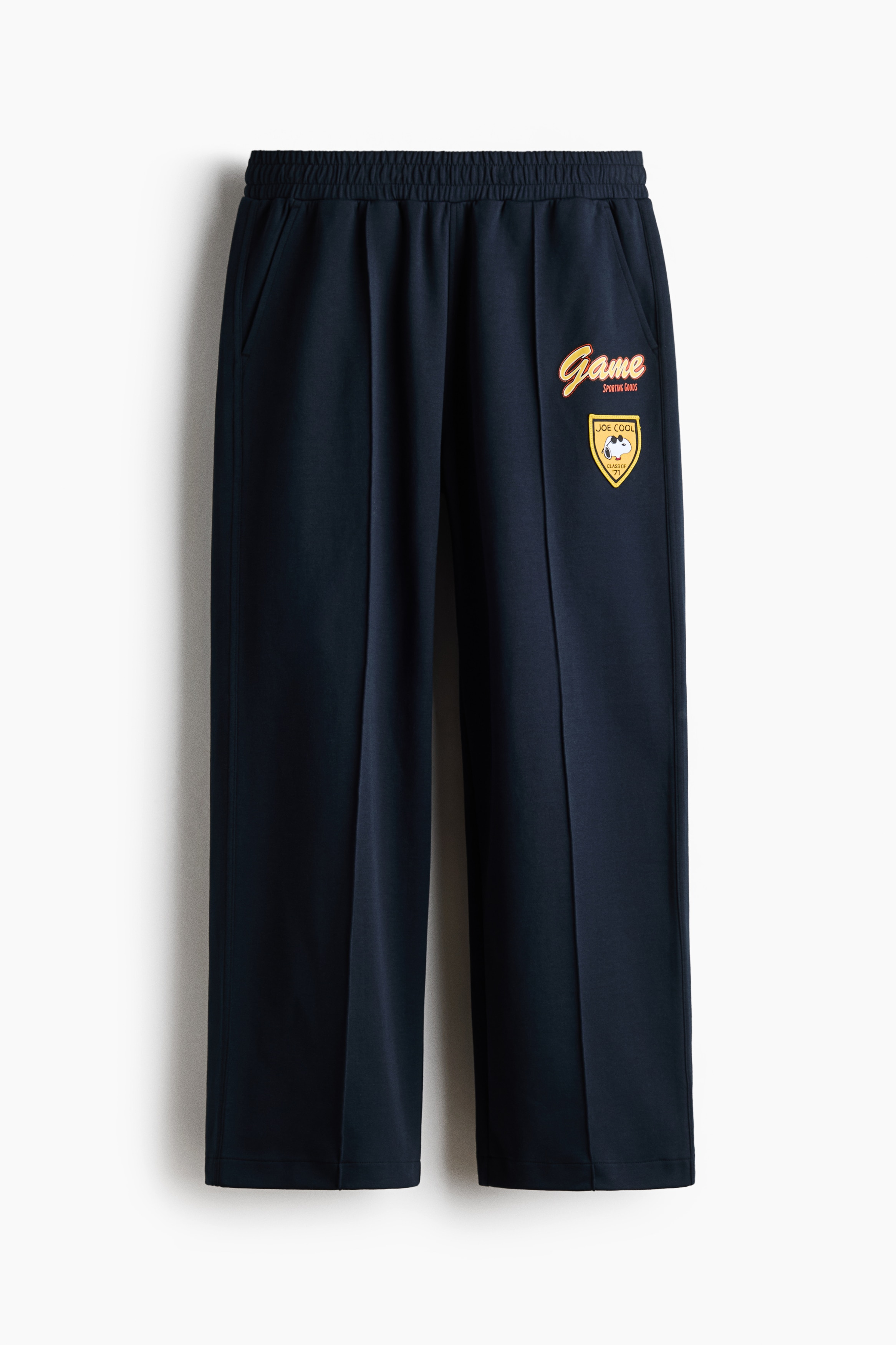 Loose Fit Appliquéd jersey trousers - Navy blue/Snoopy/Light grey marl/Snoopy