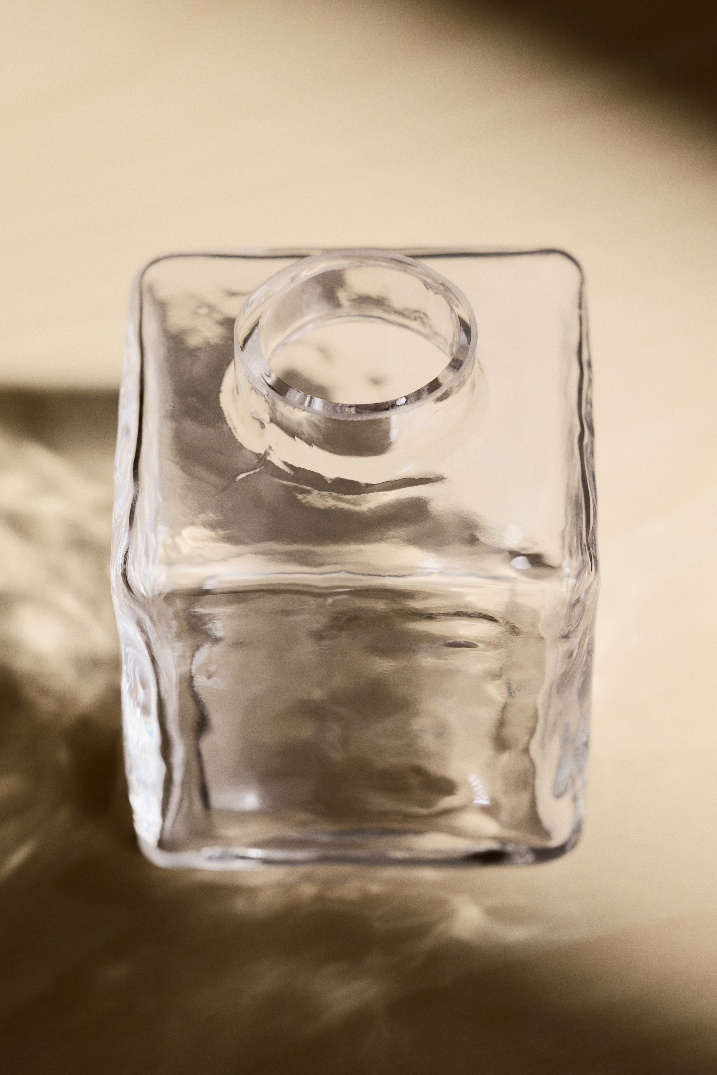 Textured-Glass Bud Vase - Transparent/Light brown