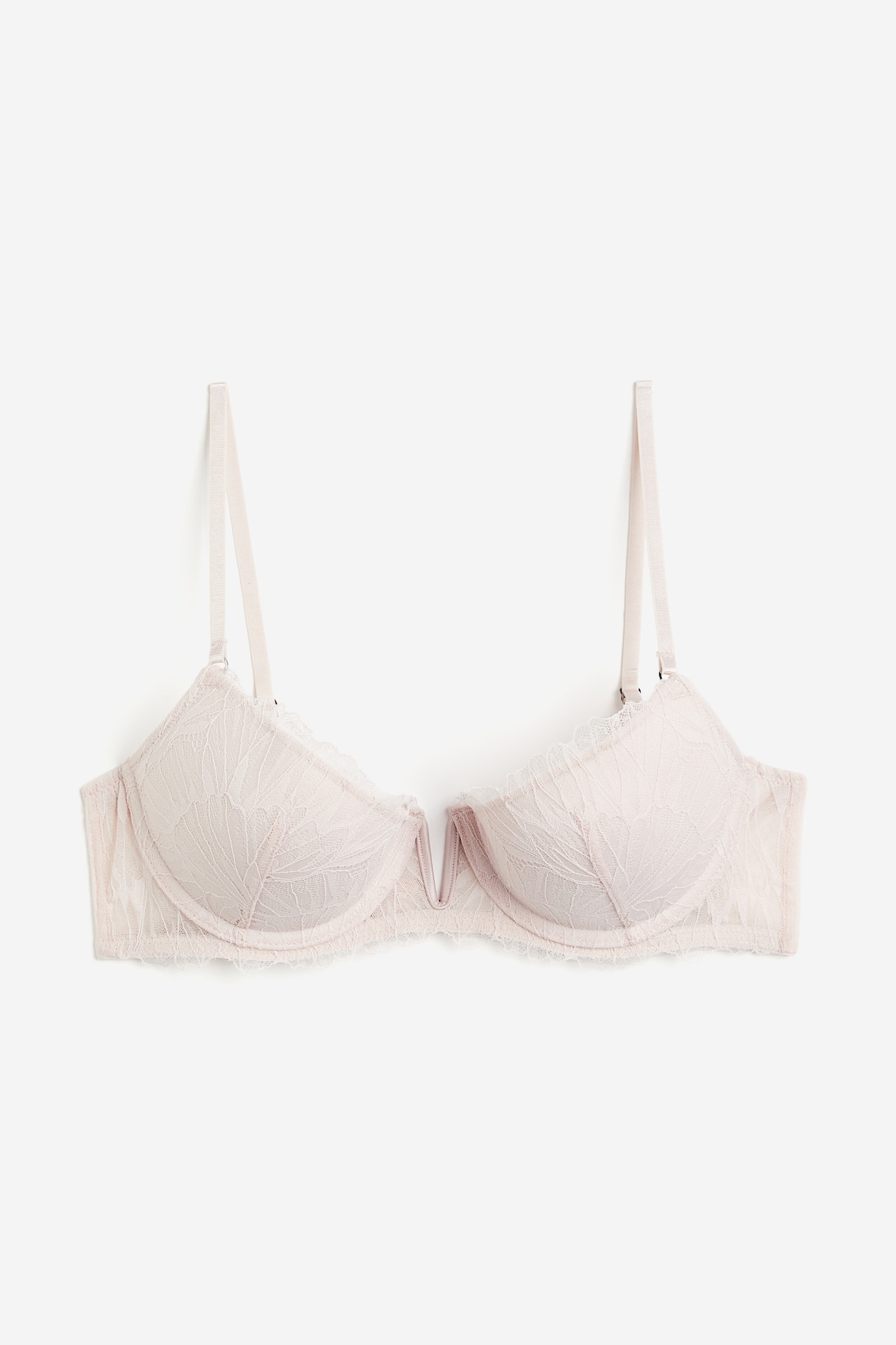 Lace Demi Push Up Bra - Powder pink/White/Black - 1