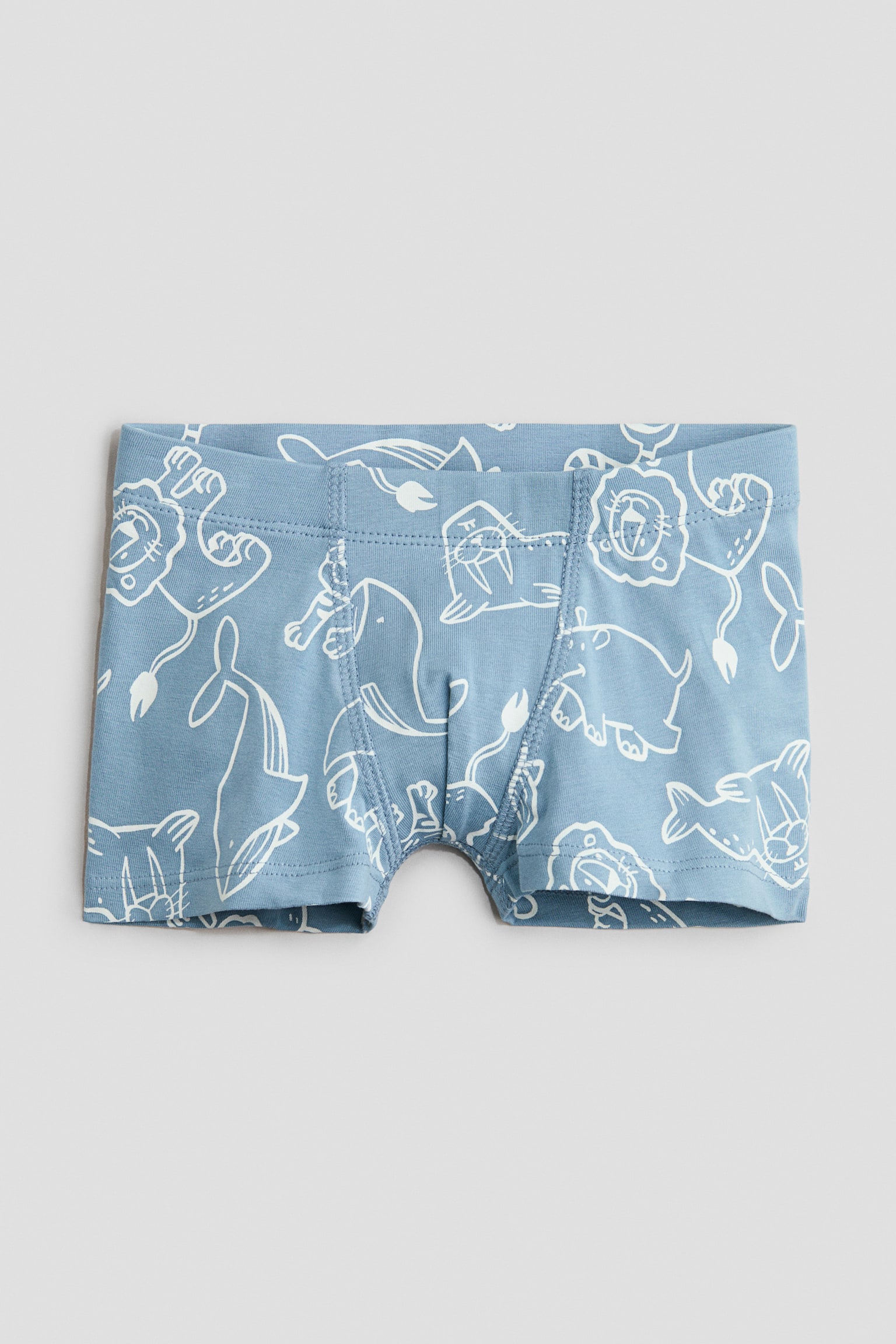 5 perechi de chiloți boxer - Bleumarin/animale/Crem/vehicule/Albastru/dinozauri/Bleumarin/dungi/Verde/dungi/Albastru/dungi/Verde-deschis/tractoare - 2