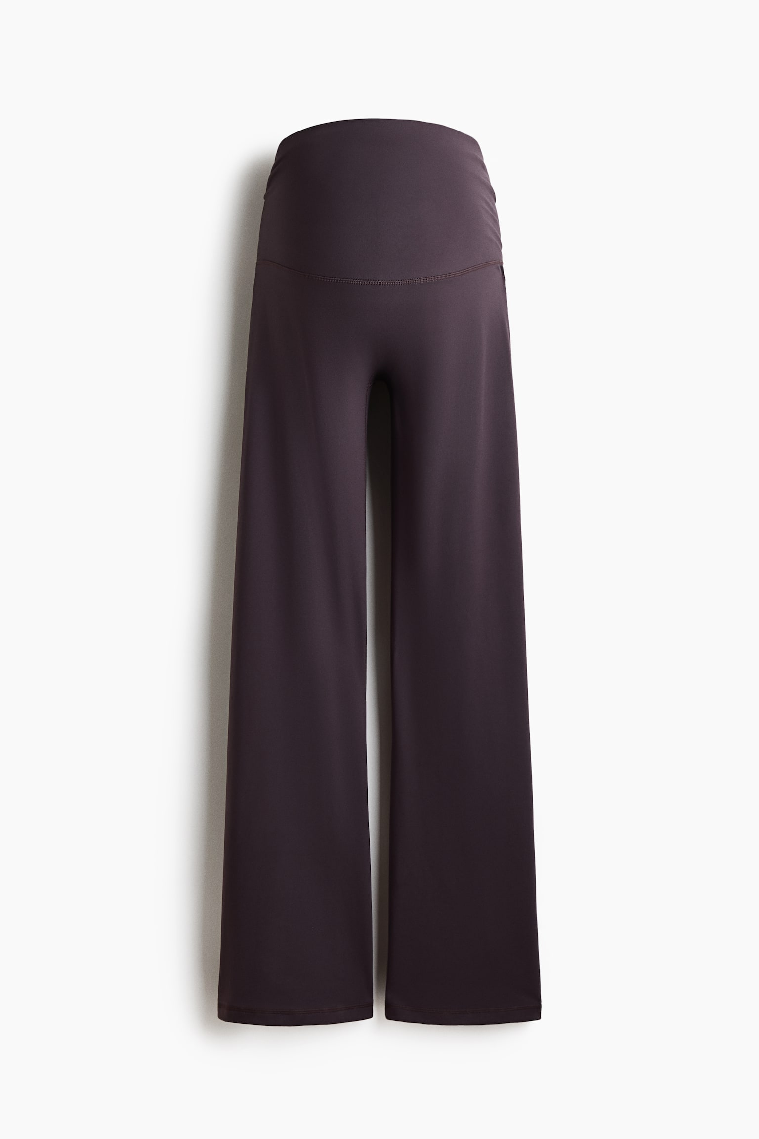 MAMA Flared sports leggings with SoftMove™ - Dark plum purple/Black