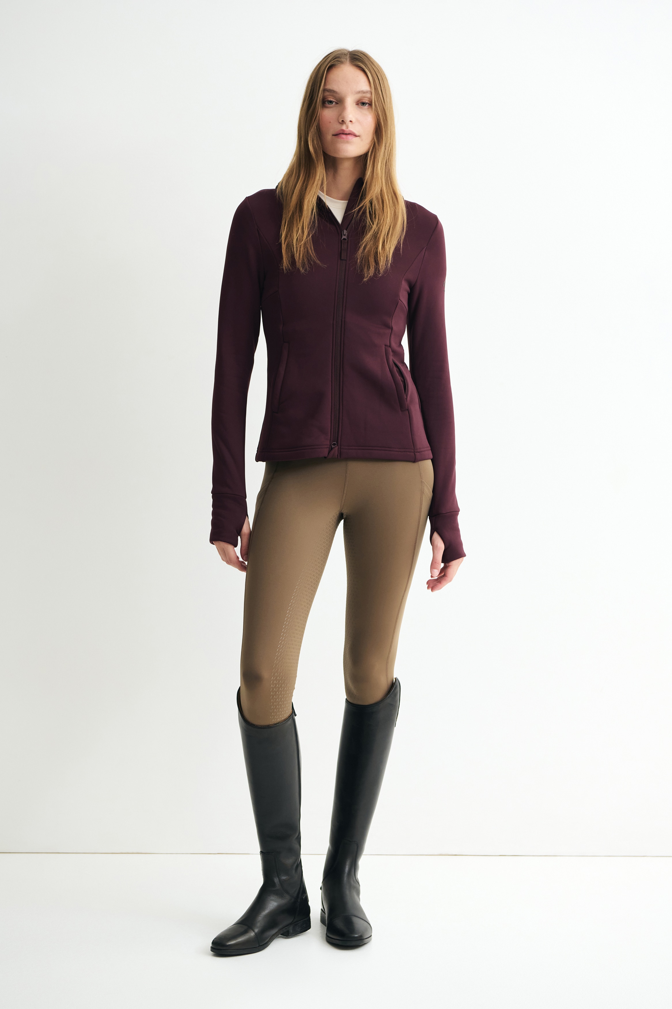 Hupullinen treenitakki Slim Fit - Suklainen luumu/Musta/Khakinvihreä