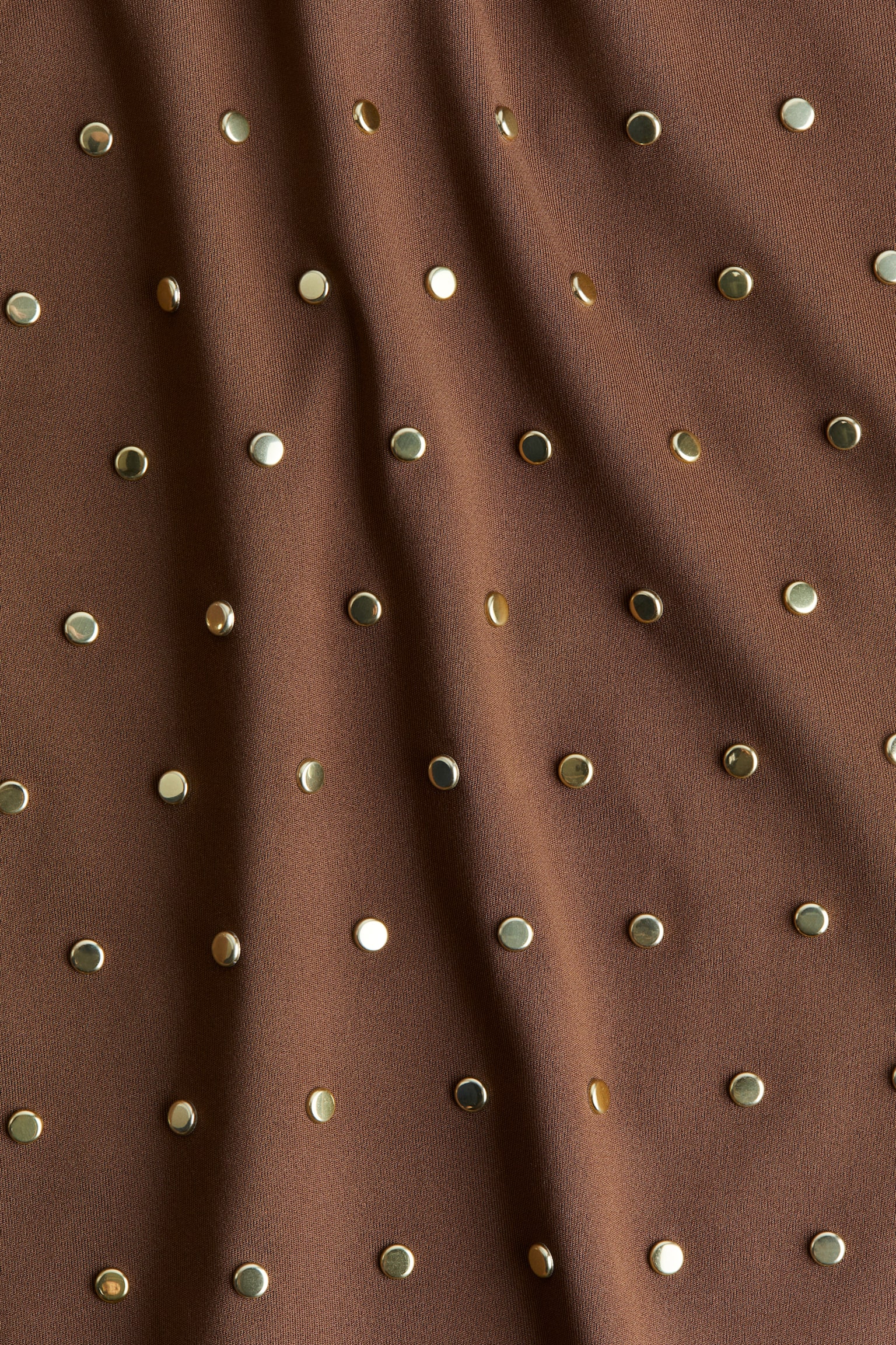 Женский топ H&M Studded Mock Turtleneck Top, цвет: Коричневый — фото 2