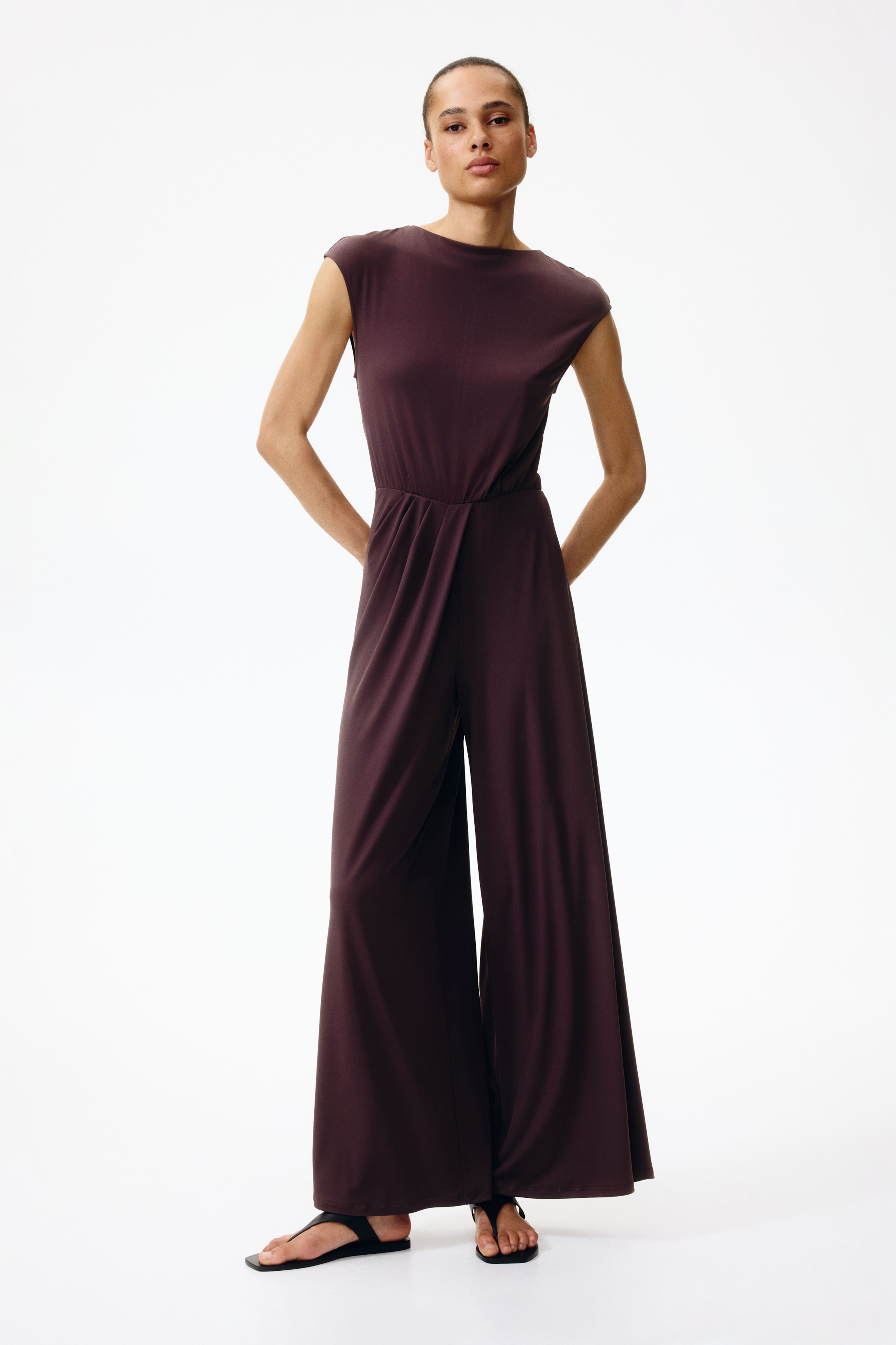 Pleat-Detail Jersey Jumpsuit