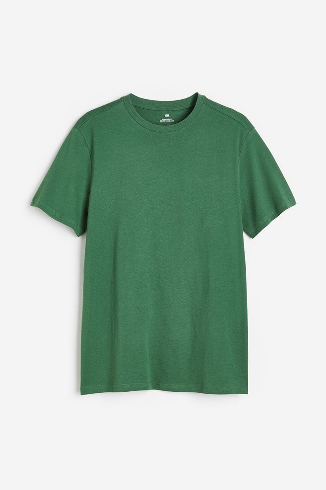 Regular Fit Round-neck T-shirt - Green/White/Black/Grey marl