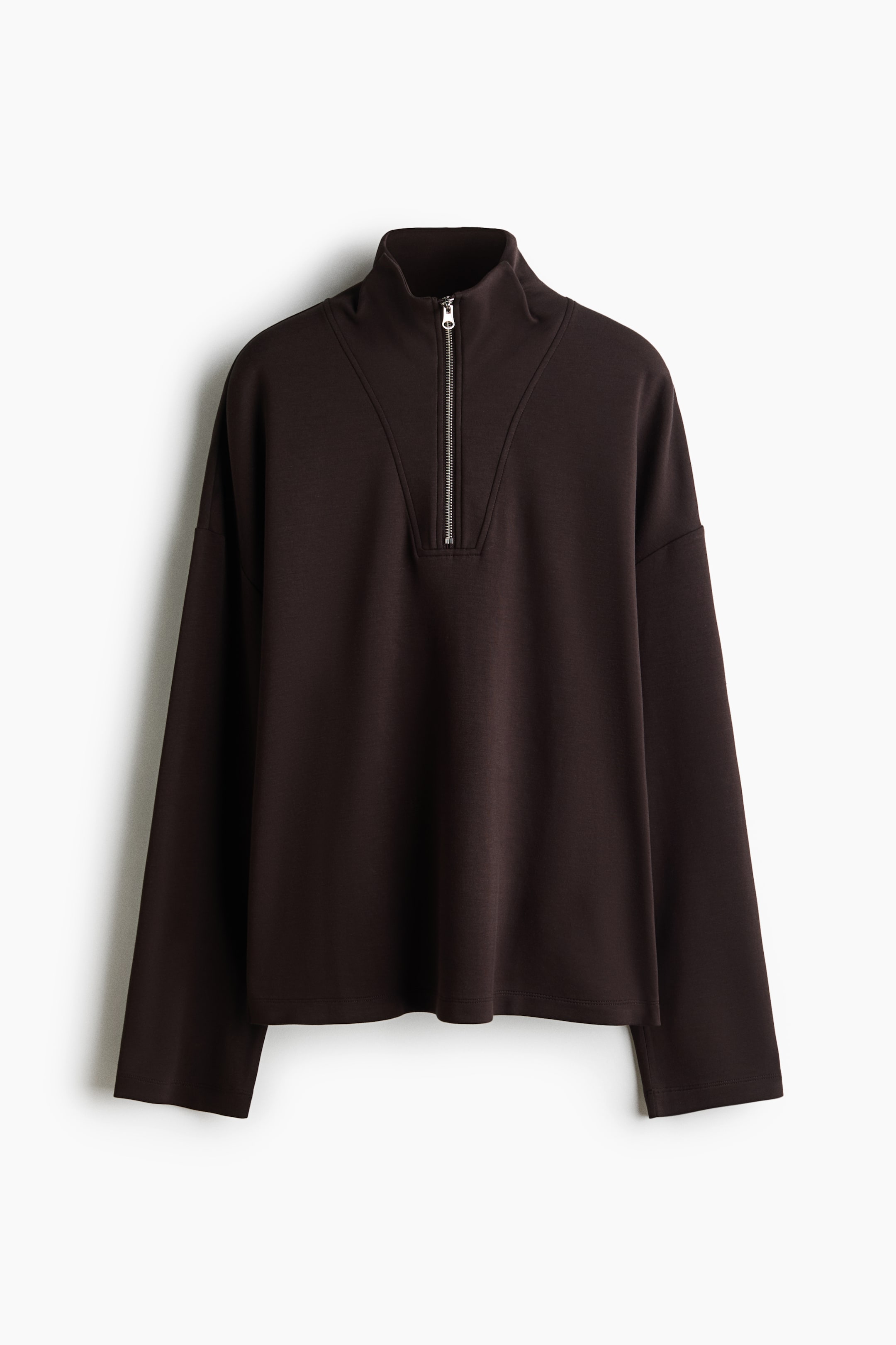 View larger image: Zip-top sweatshirt - Dark brown - Ladies | H&M 1