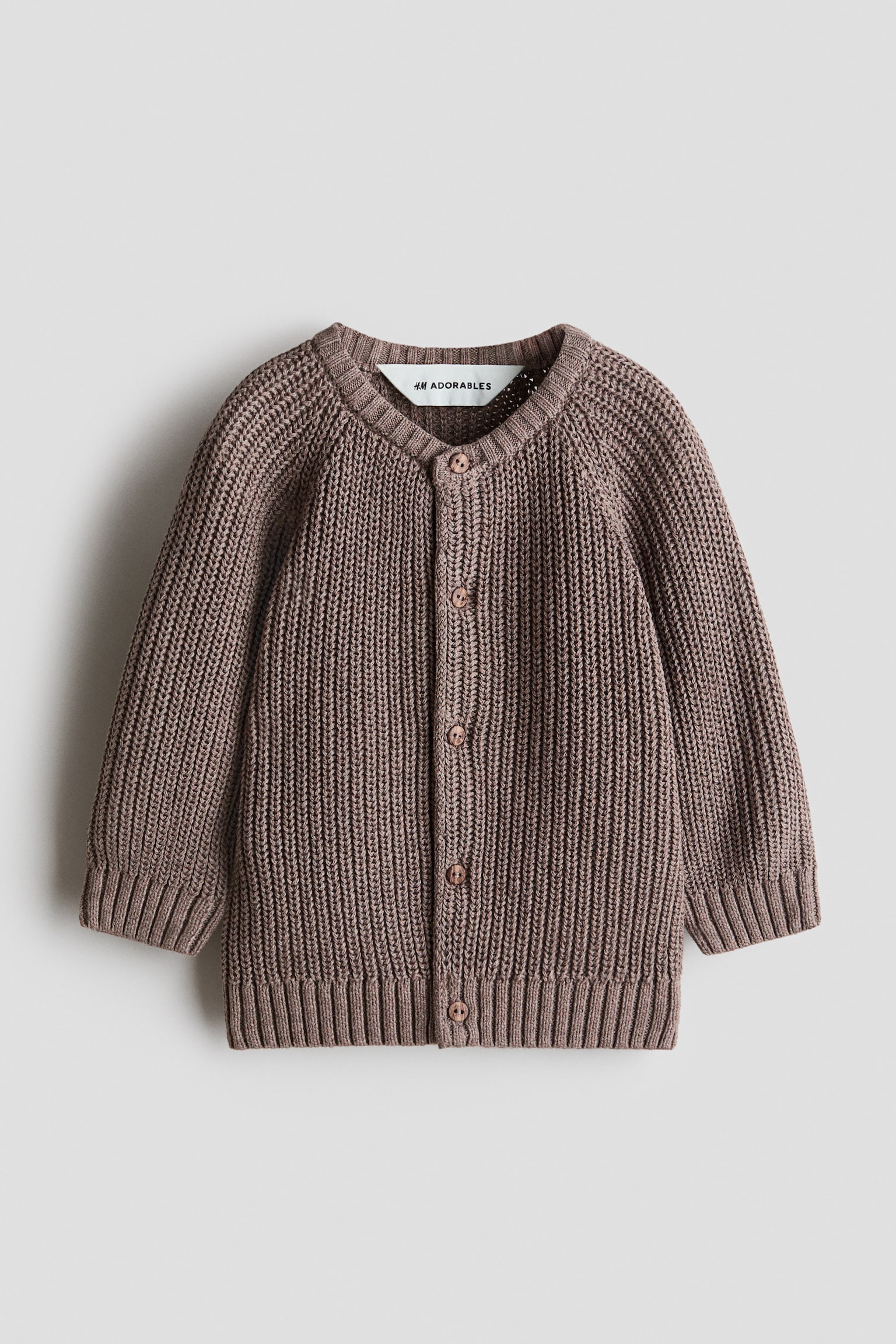 Patent-knit cotton cardigan - Brown/Bright blue/Beige