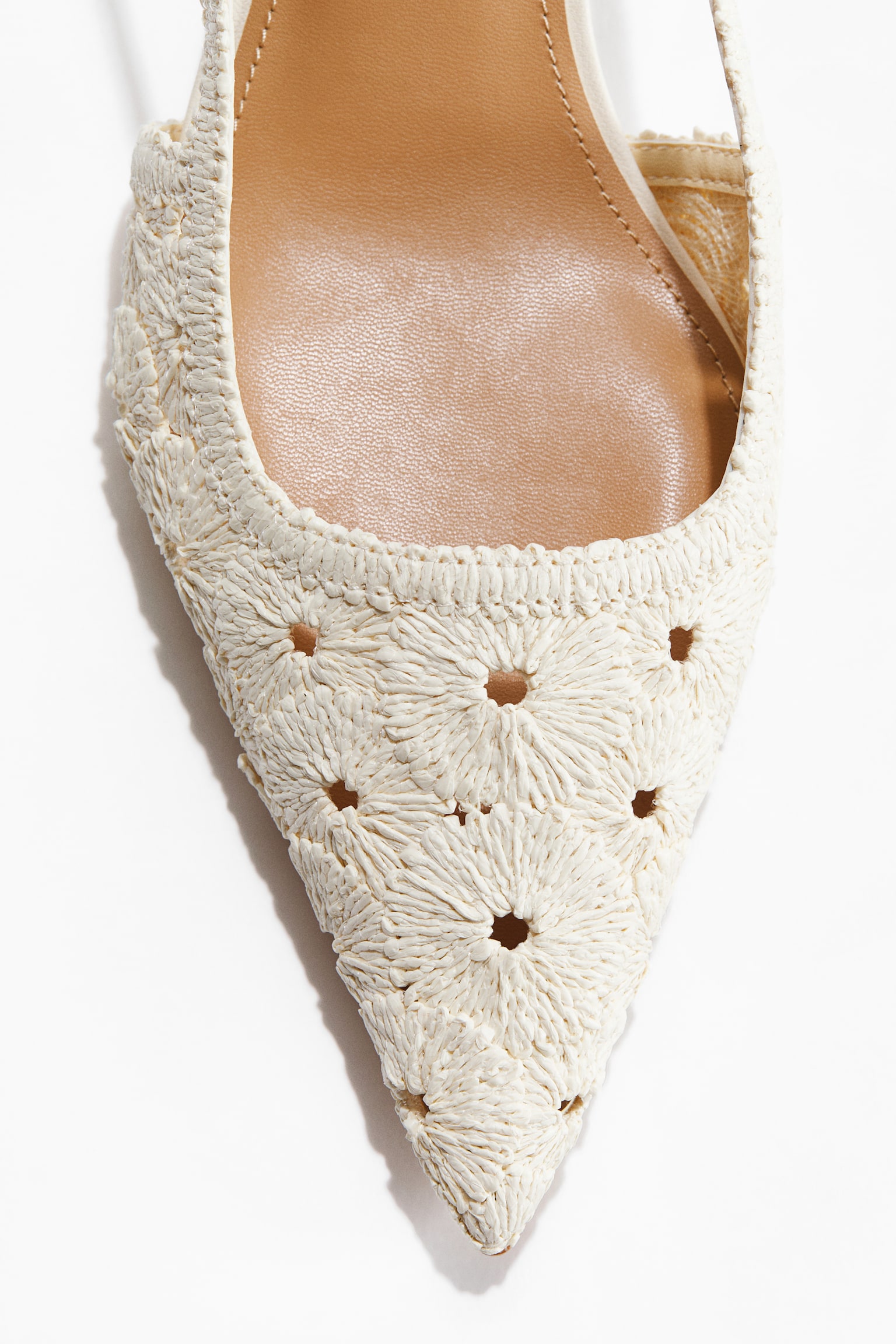 Kitten-heeled slingbacks - Cream - 2