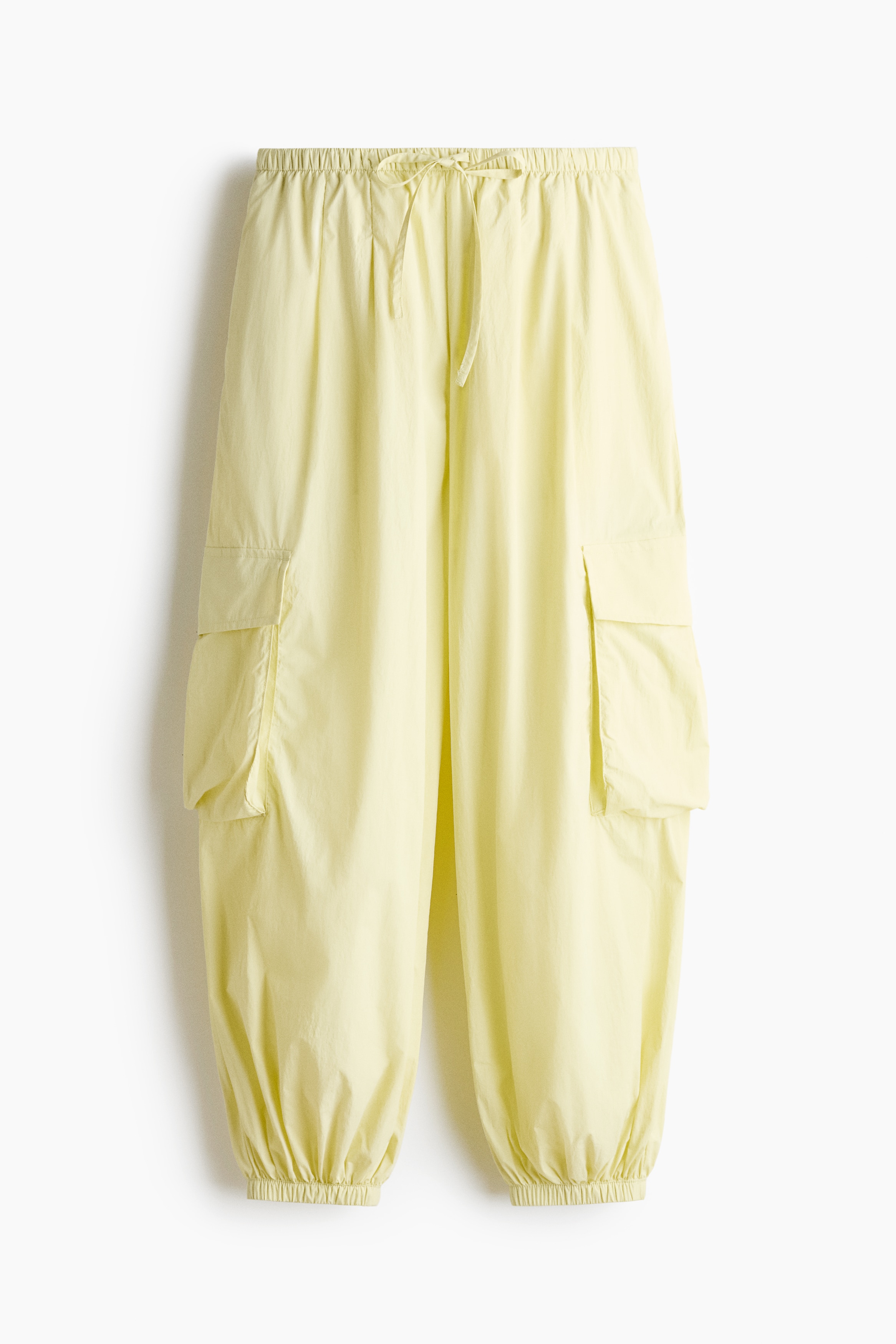 Balloon-Leg Cargo Pants - Light yellow-green/Dark gray/Light beige