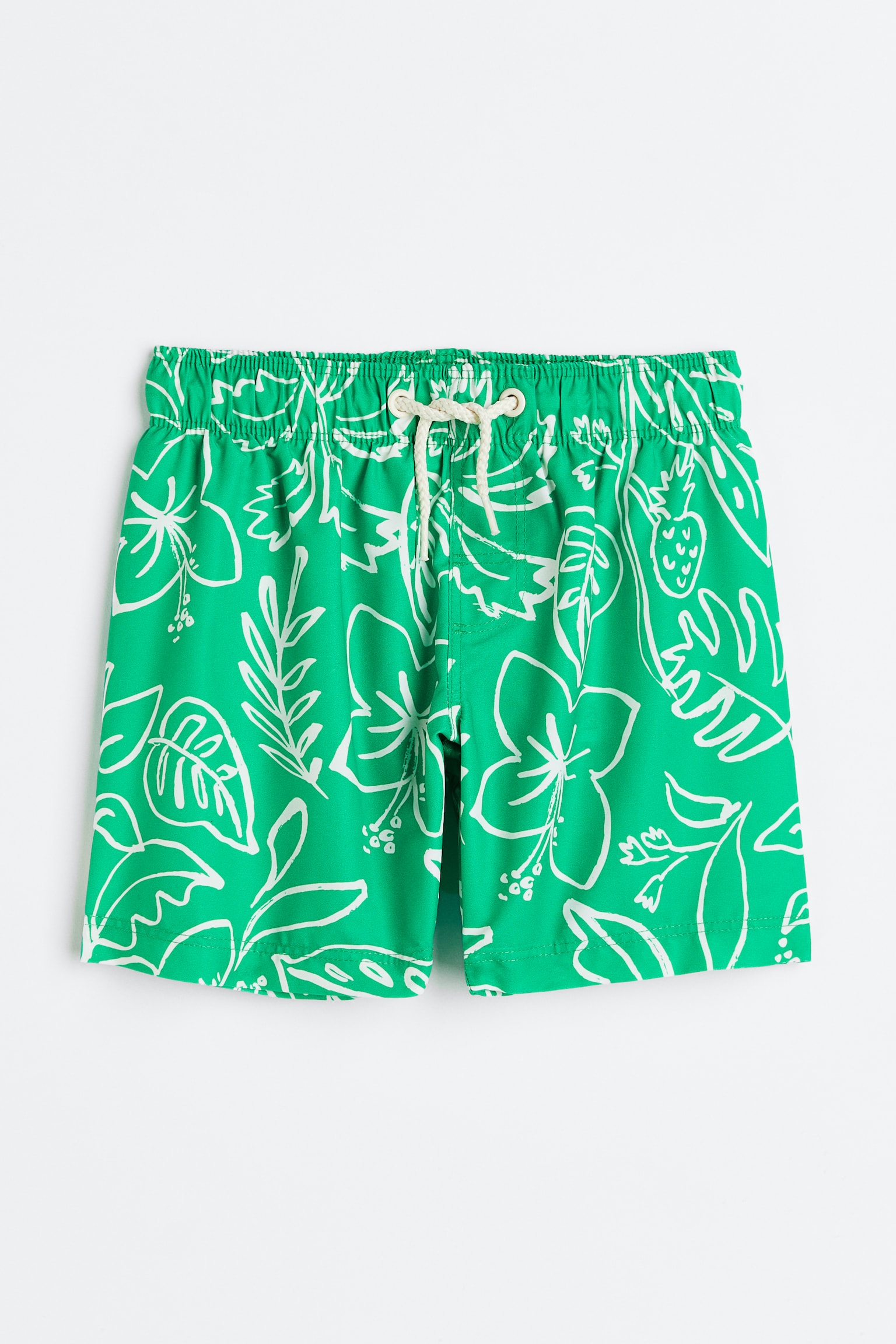 Patterned swim shorts - Green/Leaves - 1