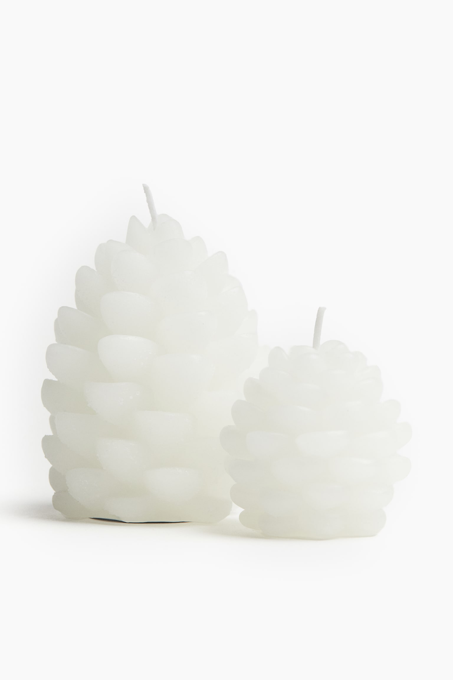 Small pine-cone-shaped candle - ホワイト - 3