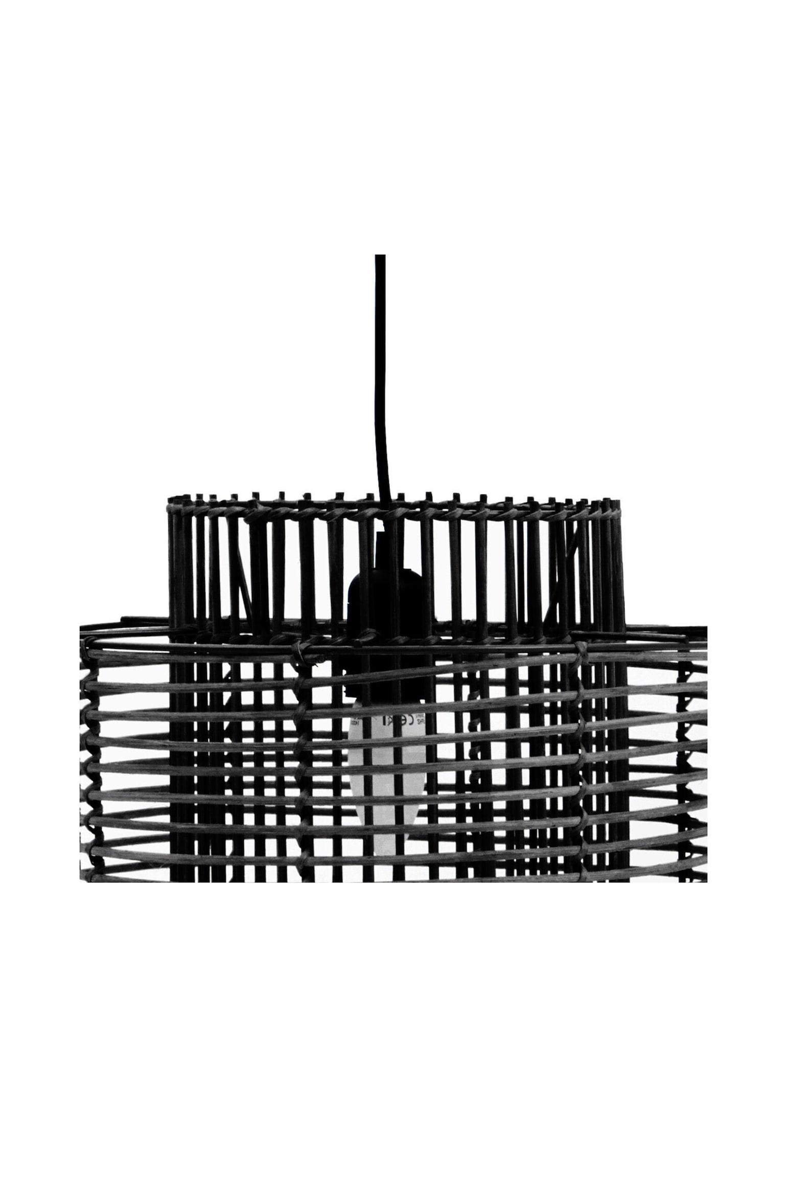 Jaya Rattan Overlapping Pendant Lamp - Black - 5