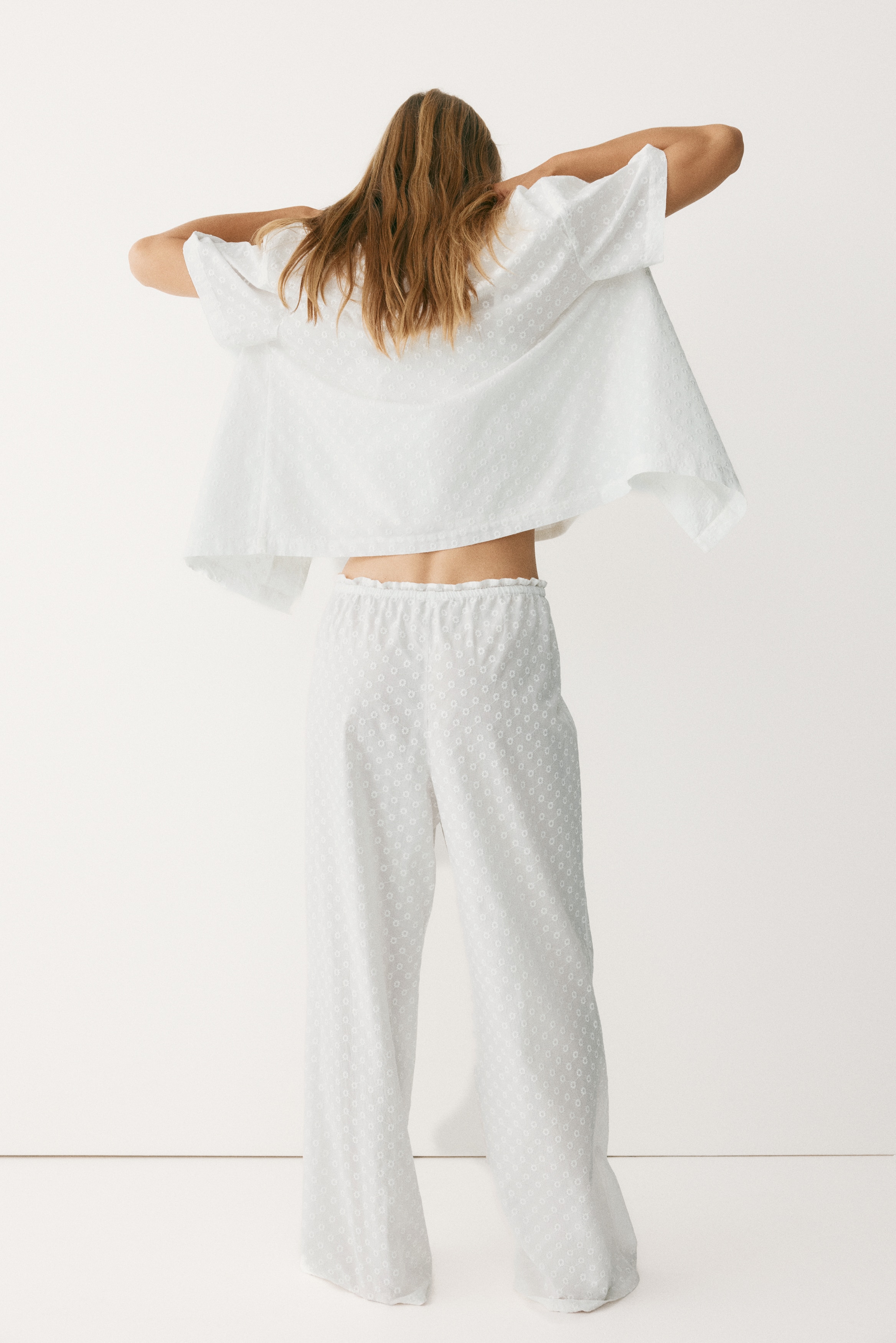 H&M Eyelet-Embroidered Pajama Pants | MainPlace Mall