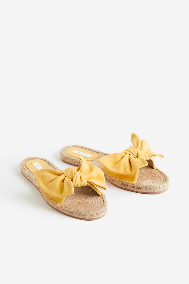 Bow-detail suede mules - Yellow/Beige/Old rose - 5