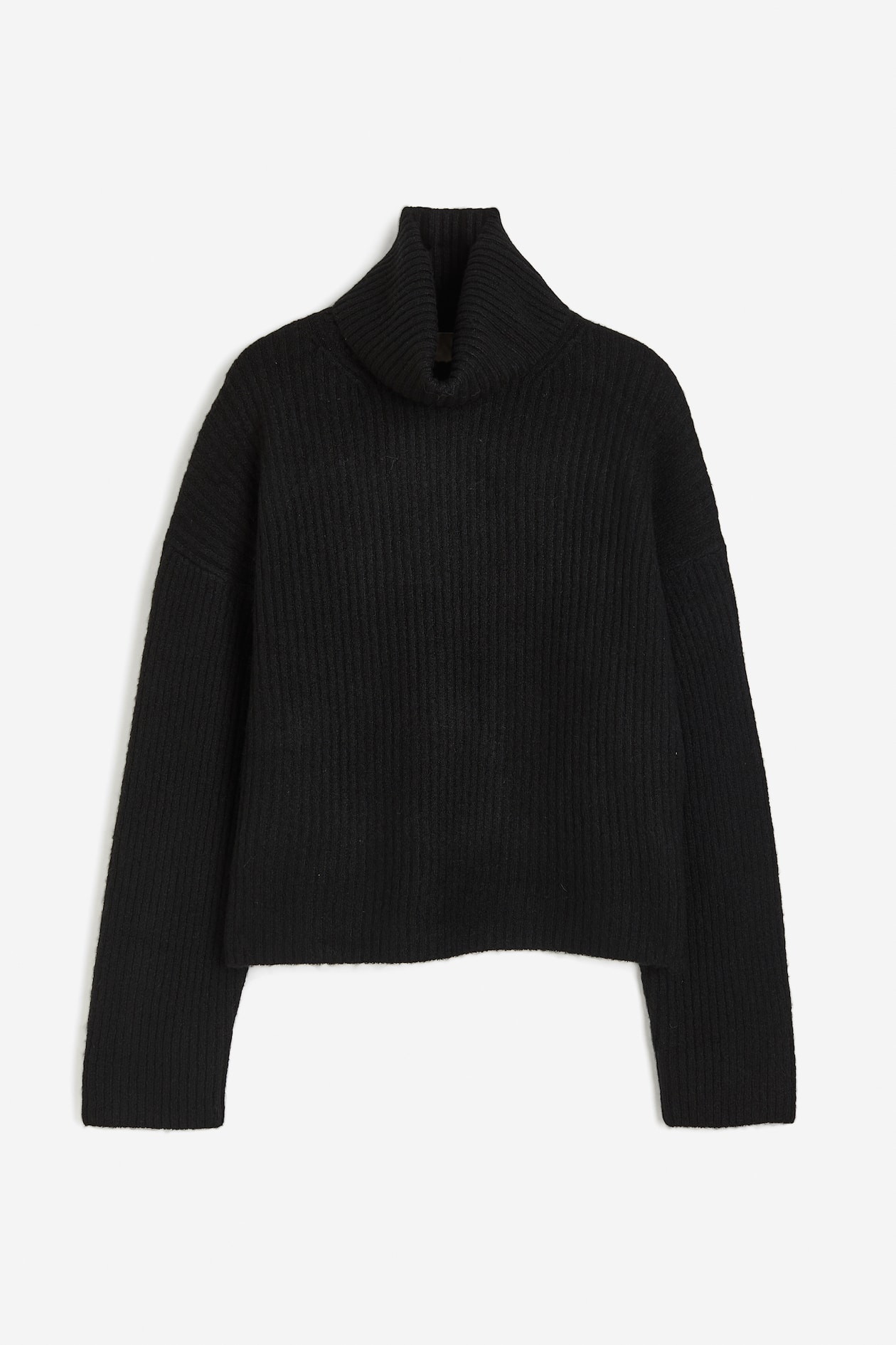 Oversized polo-neck jumper - Black - Ladies | H&M GB