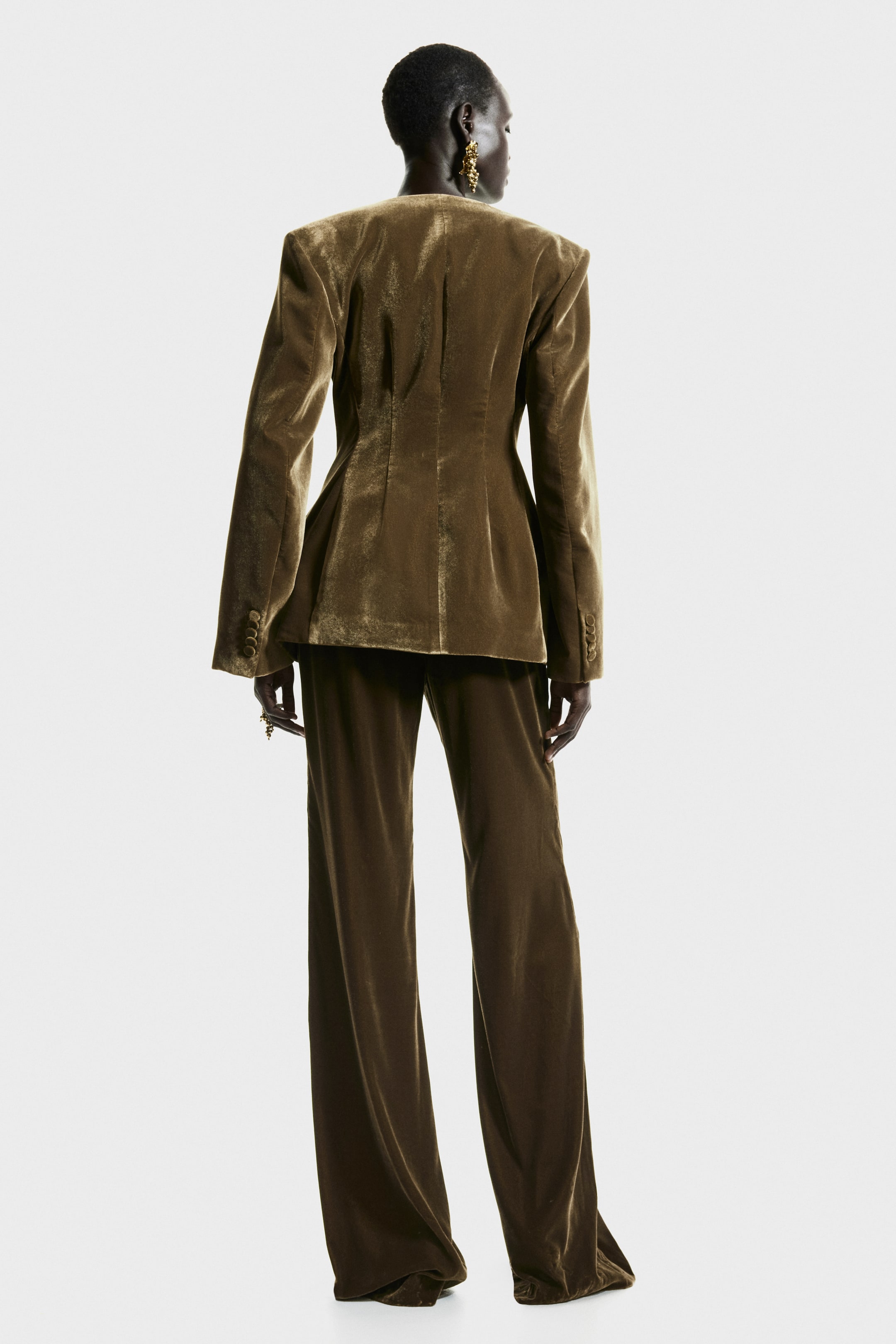 Grotere afbeelding bekijken: Fluwelen blazer - Donker kakigroen - DAMES | H&M BE 6