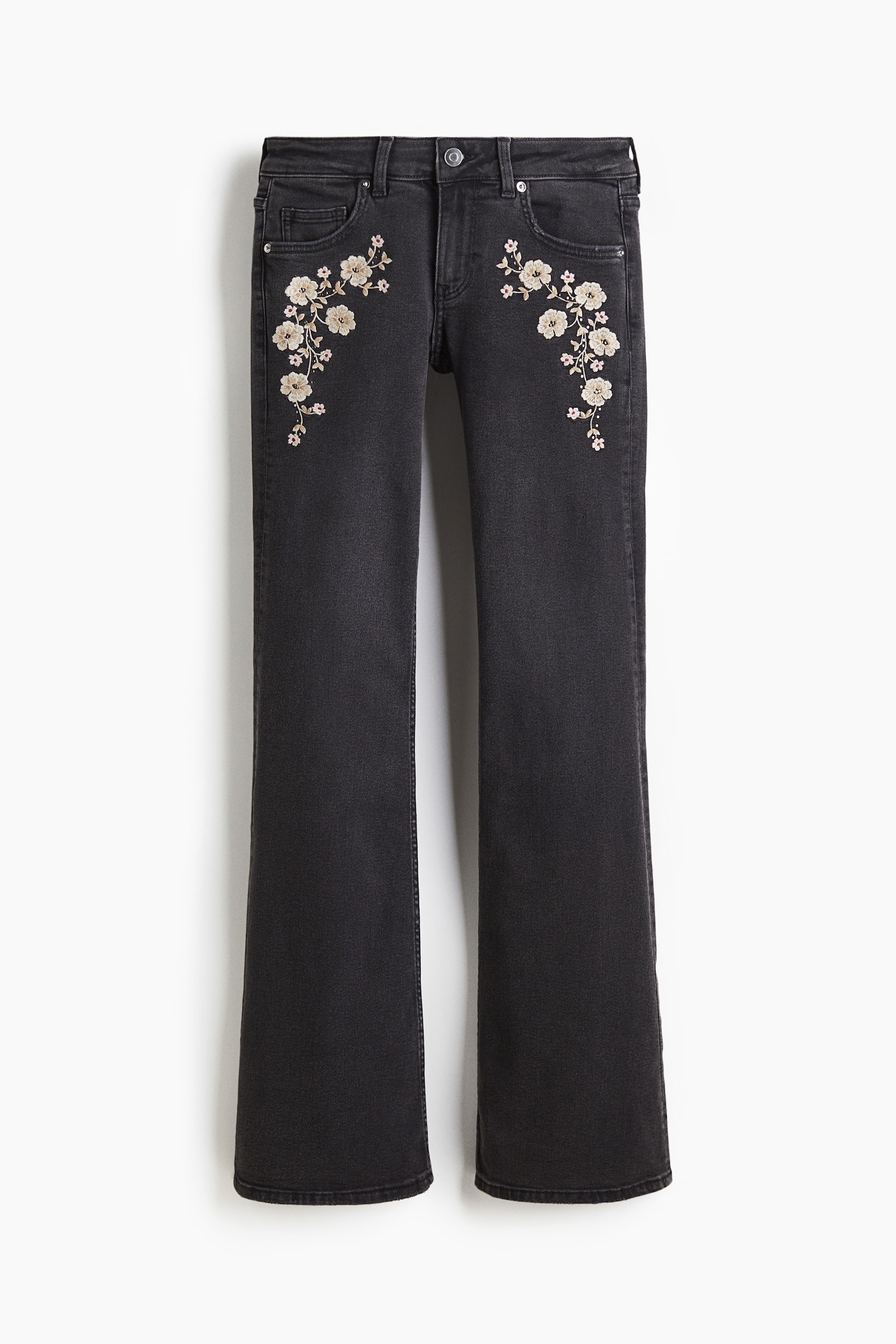 Женские джинсы H&M Flared Low, цвет: Тёмный серый