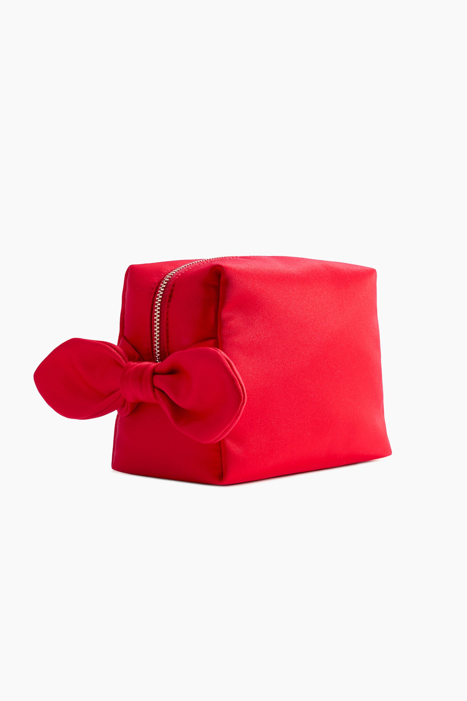 Bow-detail make-up bag - Red/Black - 2