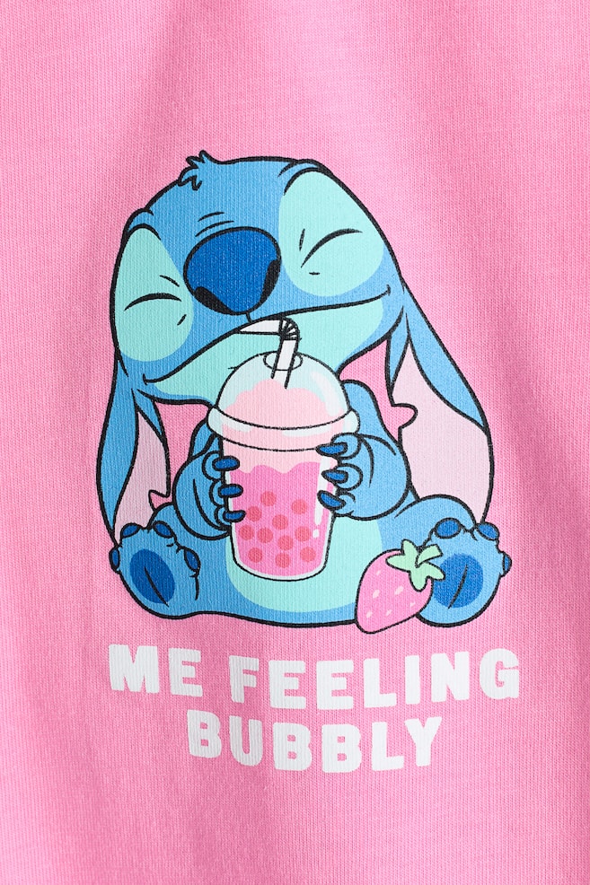Print-motif cotton T-shirt - Pink/Lilo & Stitch/Light pink/Lilo & Stitch/Pink/Lilo & Stitch/Peach/Lilo & Stitch/Light pink/Lilo & Stitch/Black/Lilo & Stitch/Pink/Bluey/Light turquoise/Aristocats/White/Looney Tunes/Dark grey/Hello Kitty/Light pink/Minnie Mouse/Cream/Hello Kitty/Pink/Hello Kitty/White/KPop Demon Hunters - 2