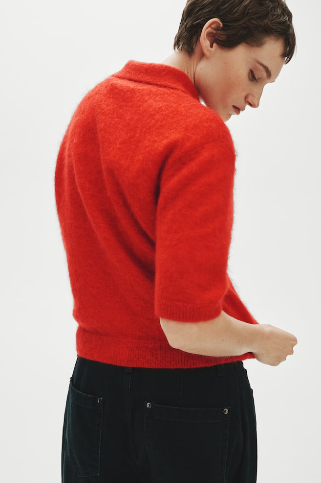Polo en mezcla de mohair-Rojo - 5