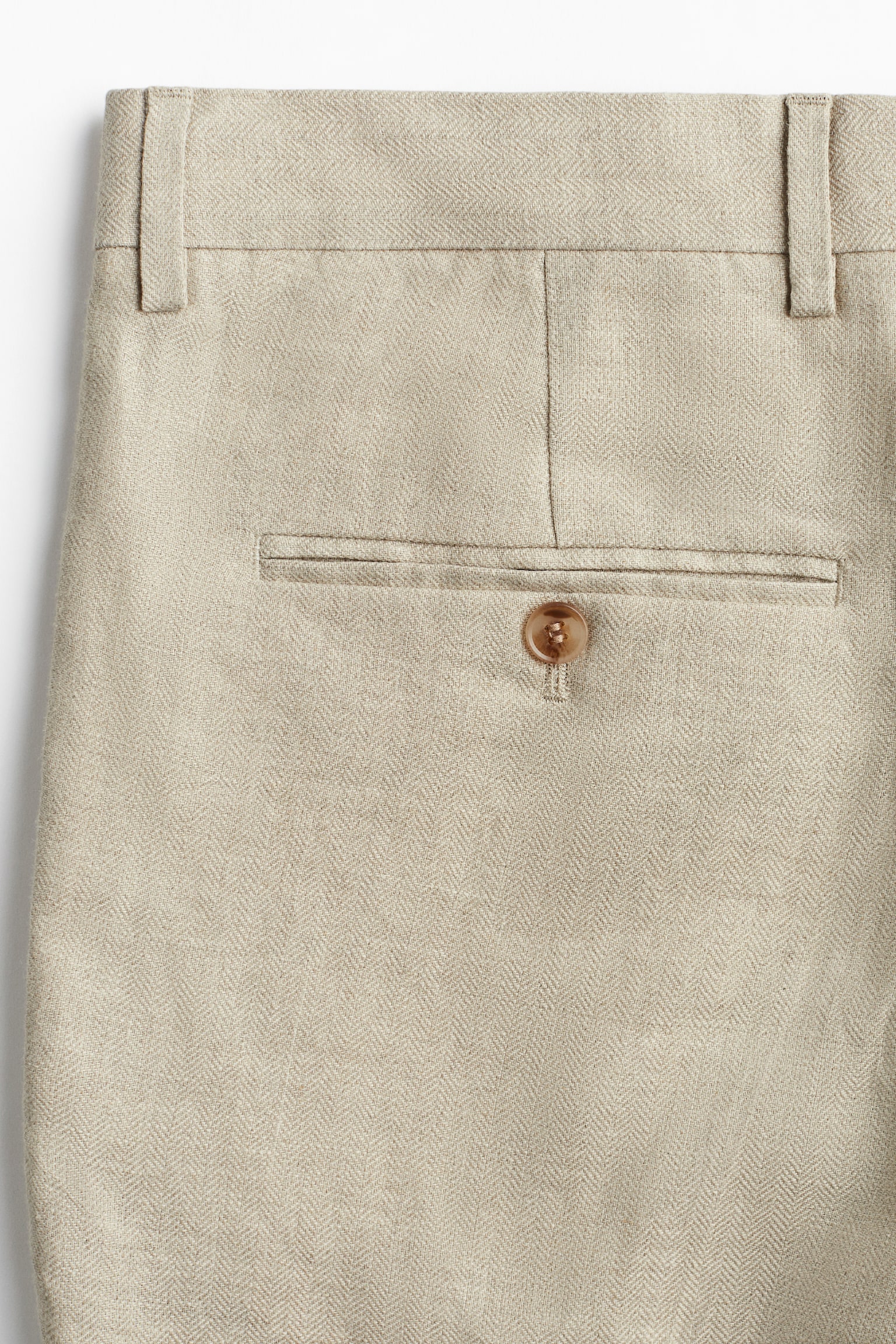 Slim Fit Linen suit trousers - Beige - 3