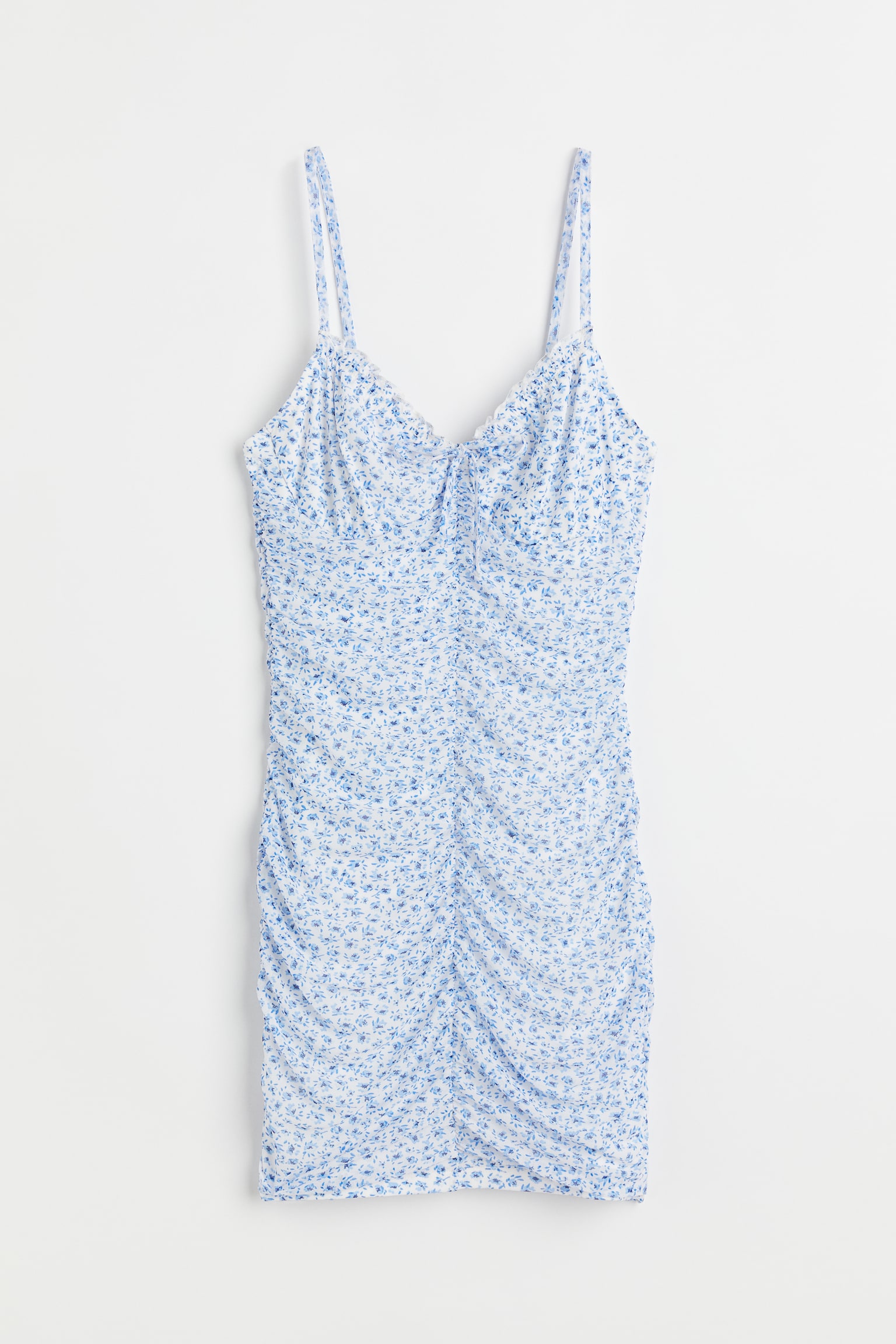 Draped dress - Light blue/Small flowers