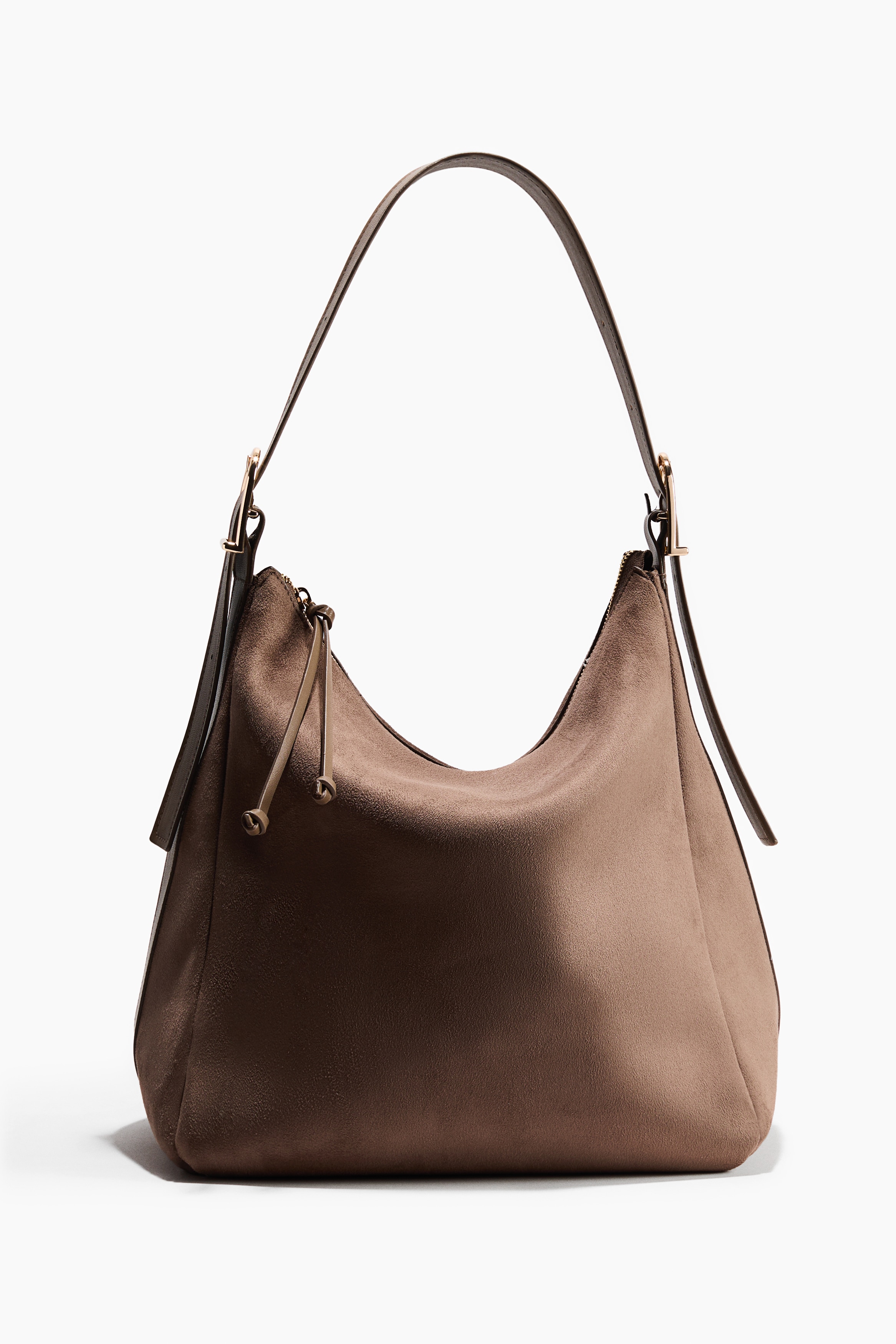 Shoulder Bag - Beige/Dark brown