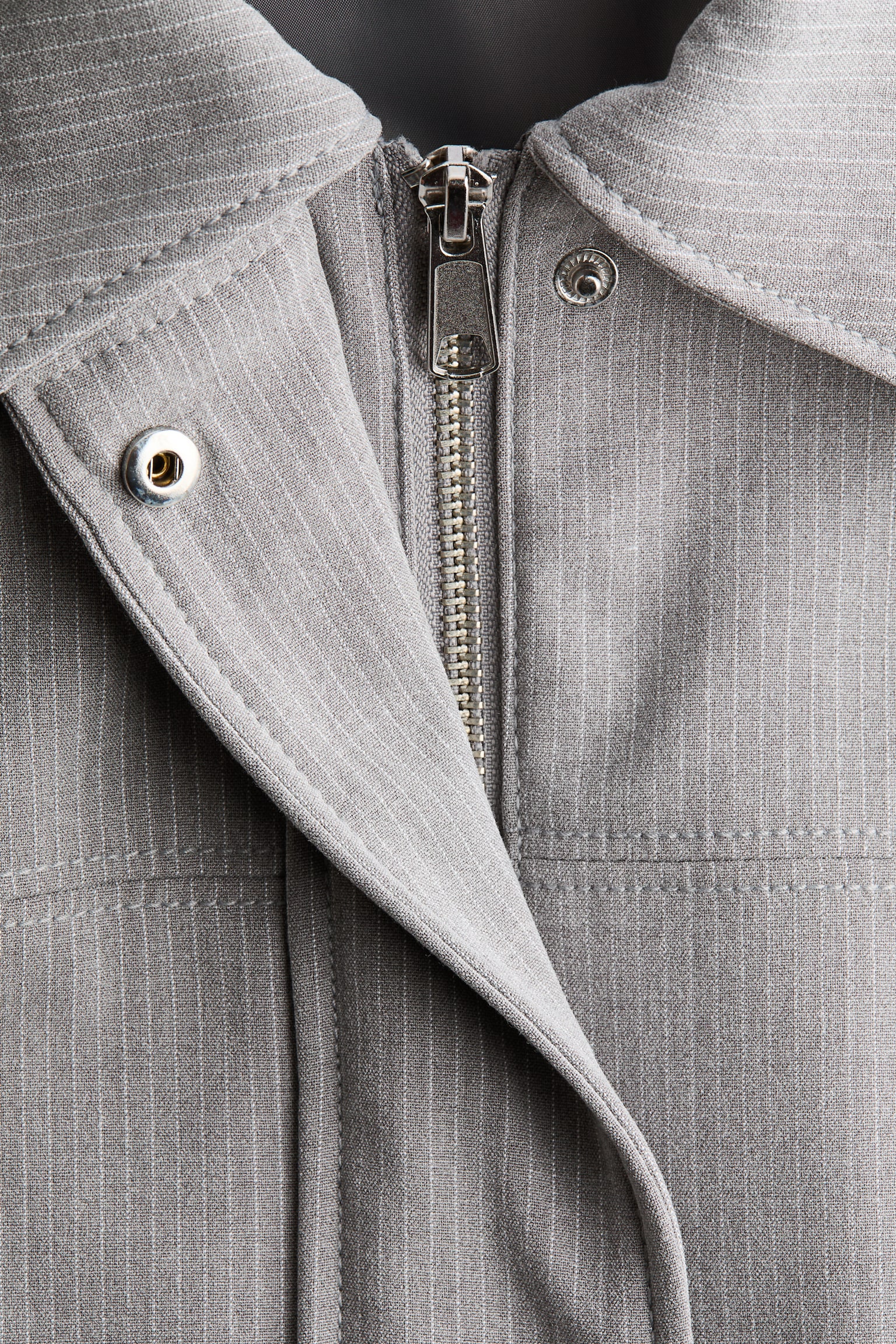 Collared bomber jacket - Light grey/Pinstriped/Olive green/Light beige/Checked/Grey/Light turquoise - 7