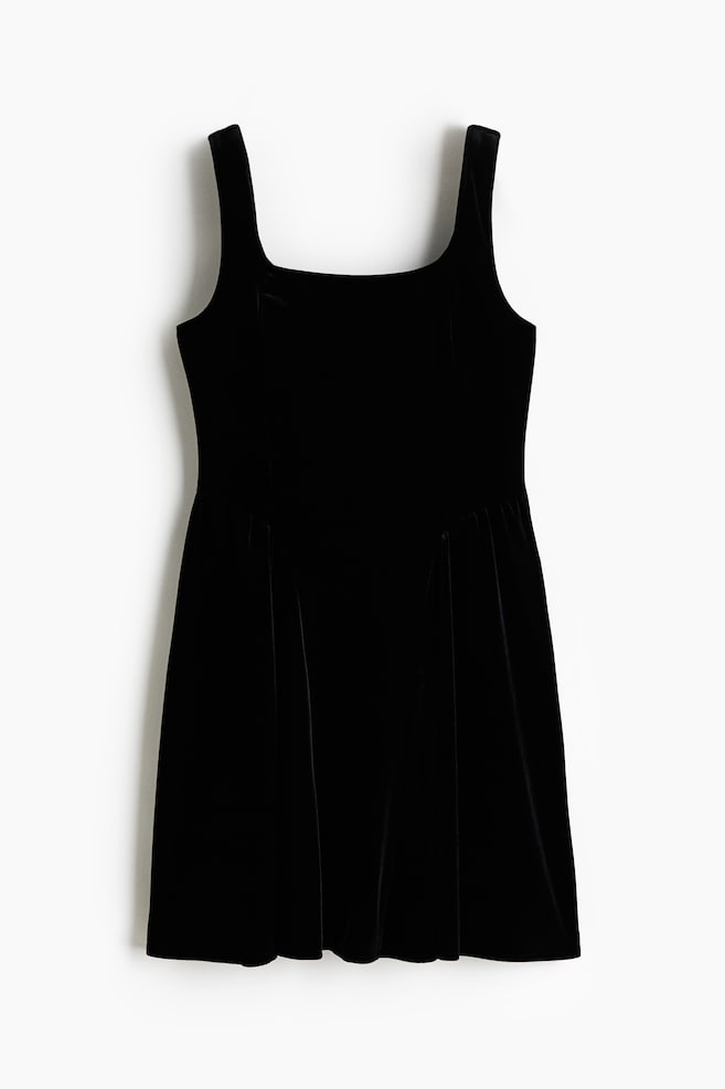 Robe sans manches en velours - Noir/Vert foncé - 1