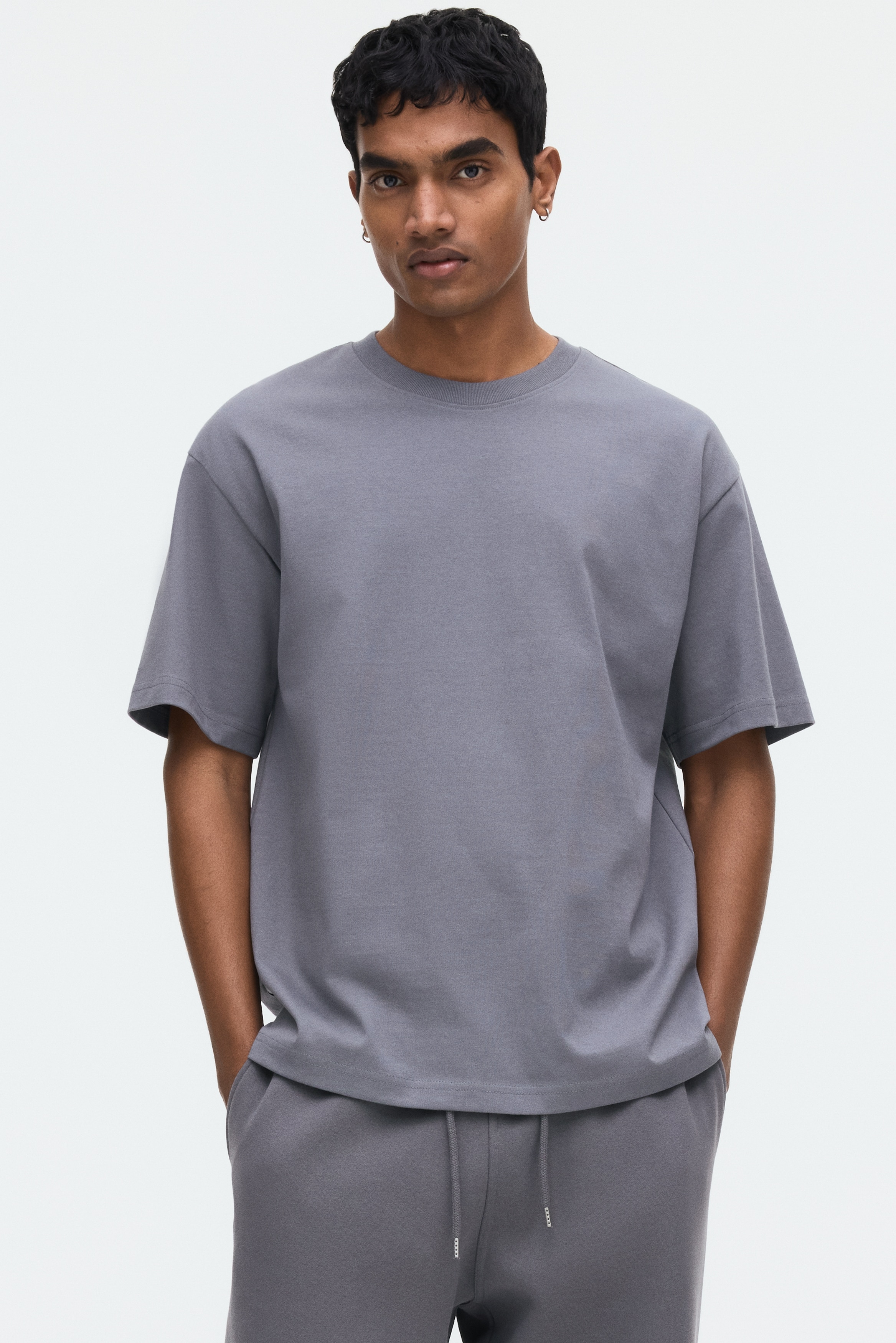 COOLMAX®  Relaxed Fit T-shirt - Dark grey/White/Black/Teal