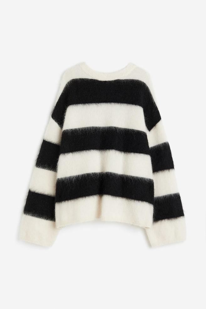 Oversized mohair-blend jumper - White/Striped/Black/Cream/Dark grey/dc - 2
