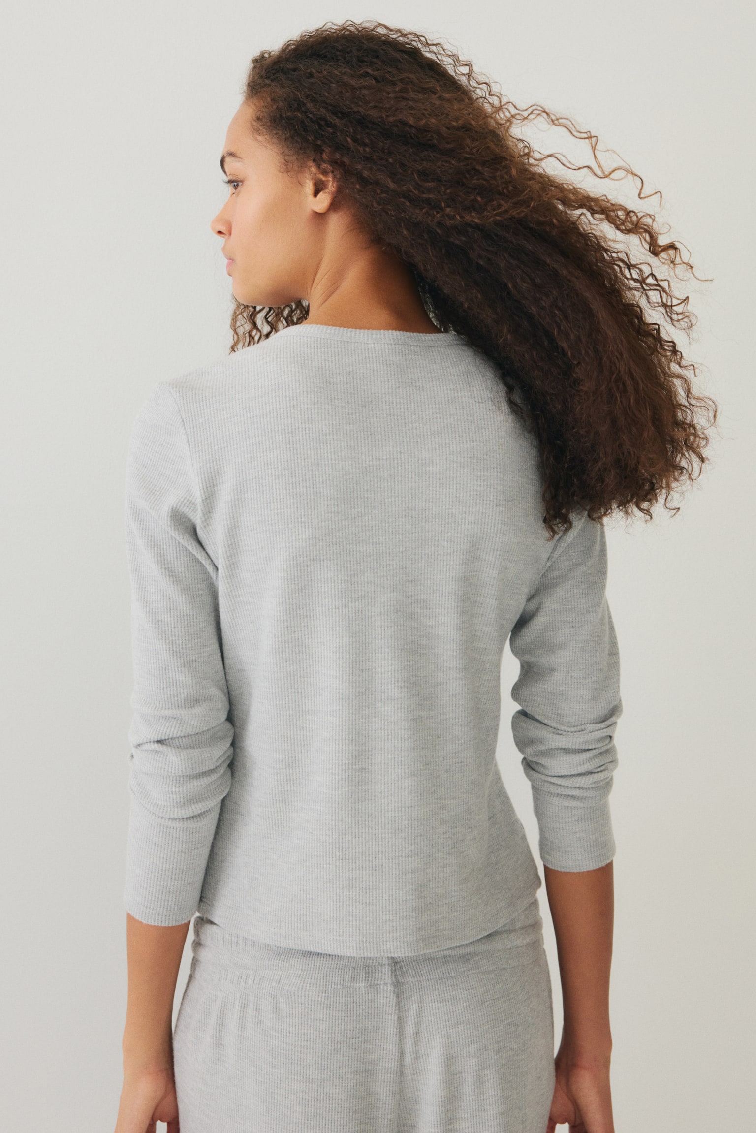 Waffled cardigan - Grey/Light blue/Burgundy - 6