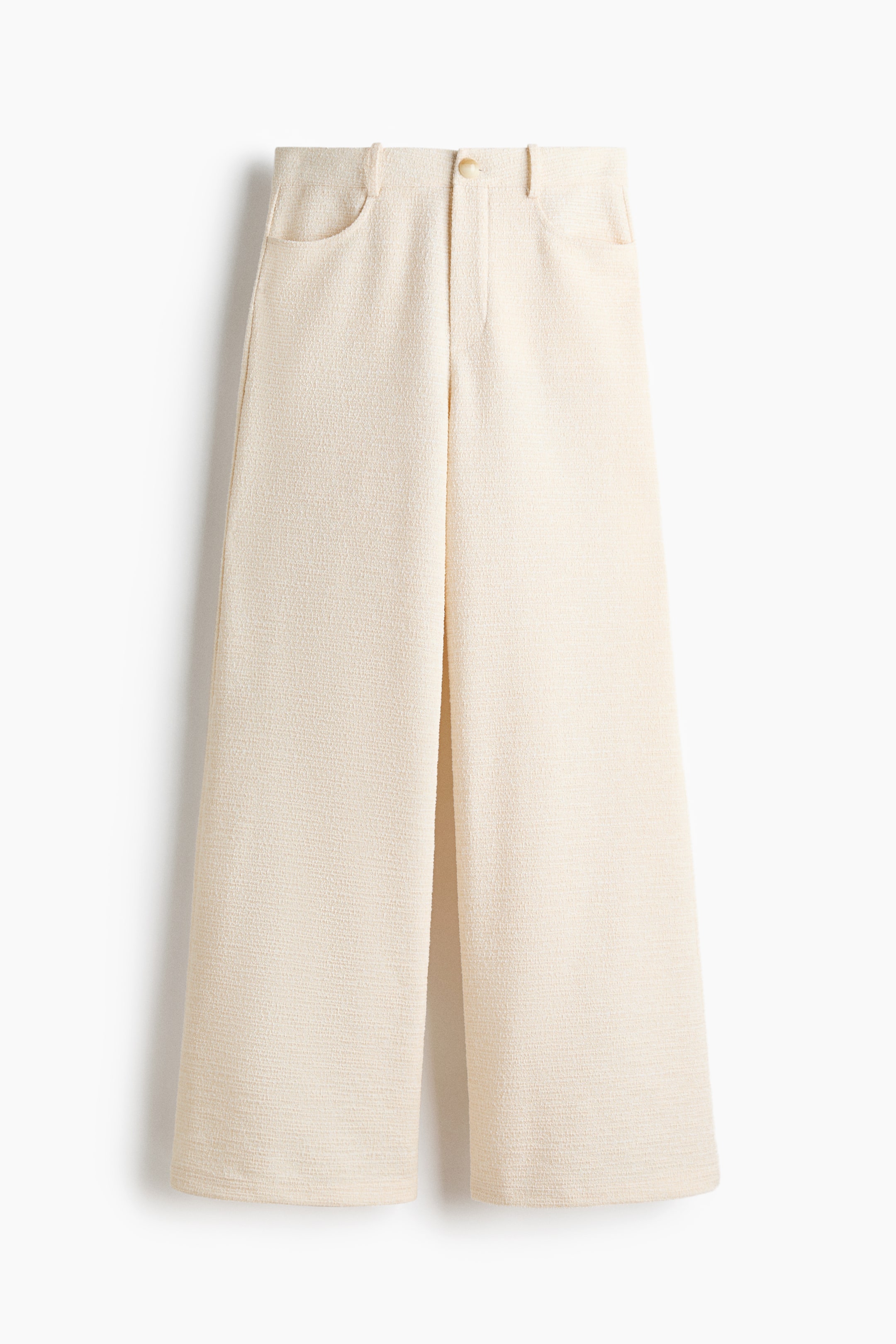 Ver imagen más grande: Pantalón amplio en bouclé - Crema - MUJER | H&M ES 1