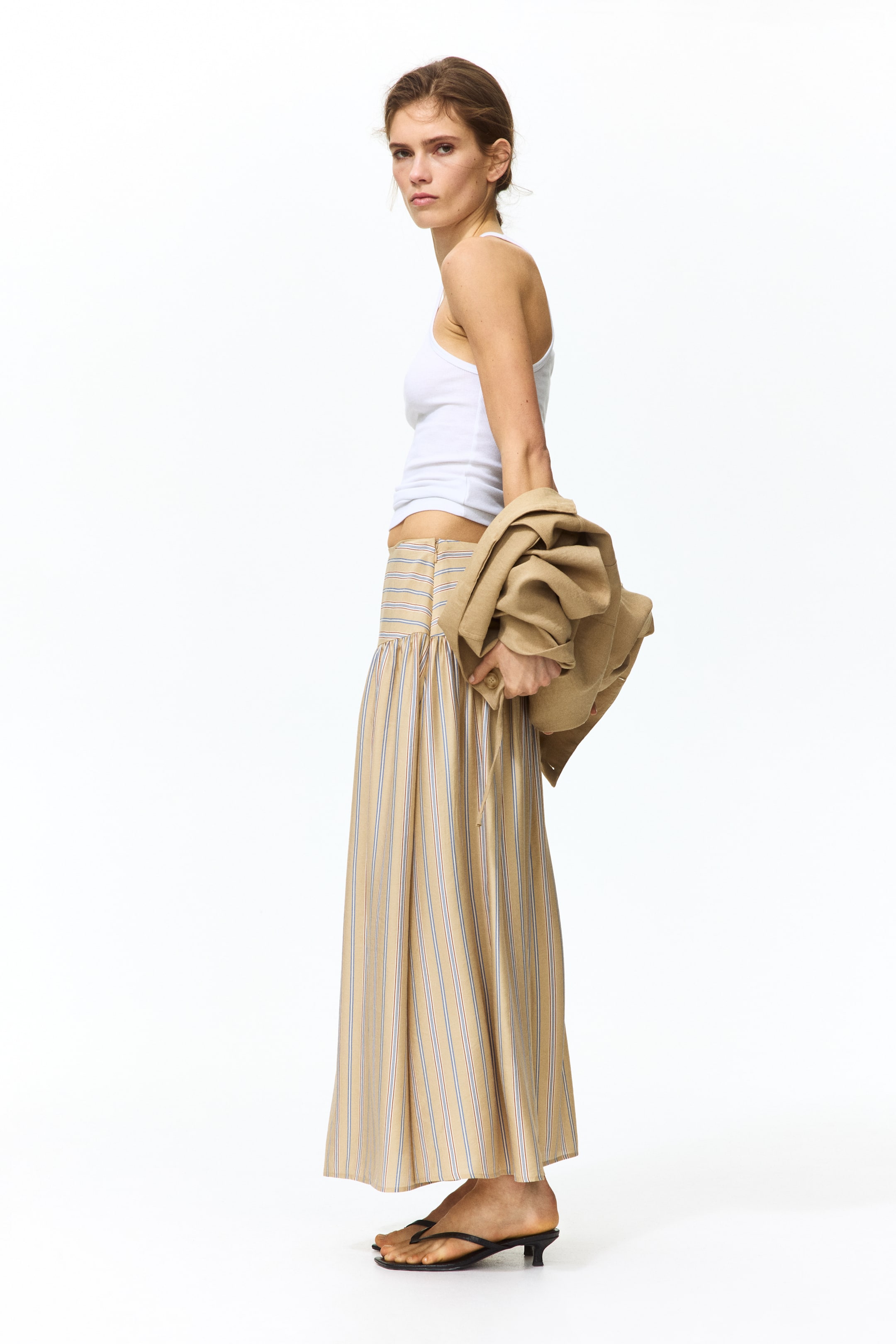 Gathered Midi Skirt