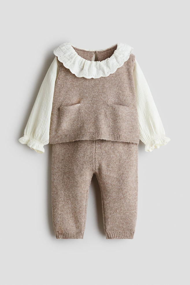 2-Piece Set - Beige/white - 1