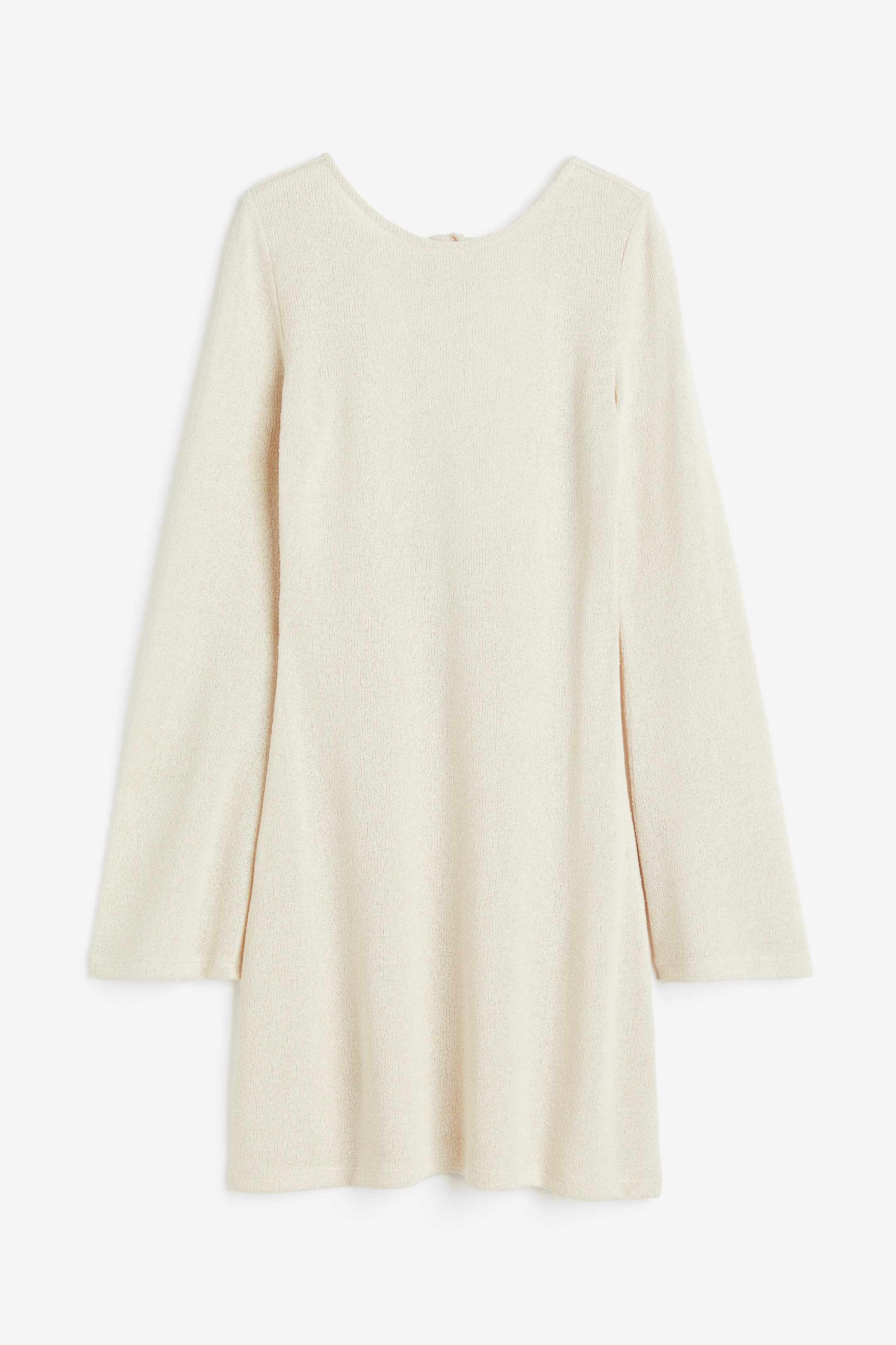 View larger image: Tie-detail knitted dress - Light beige - Ladies | H&M HK 1