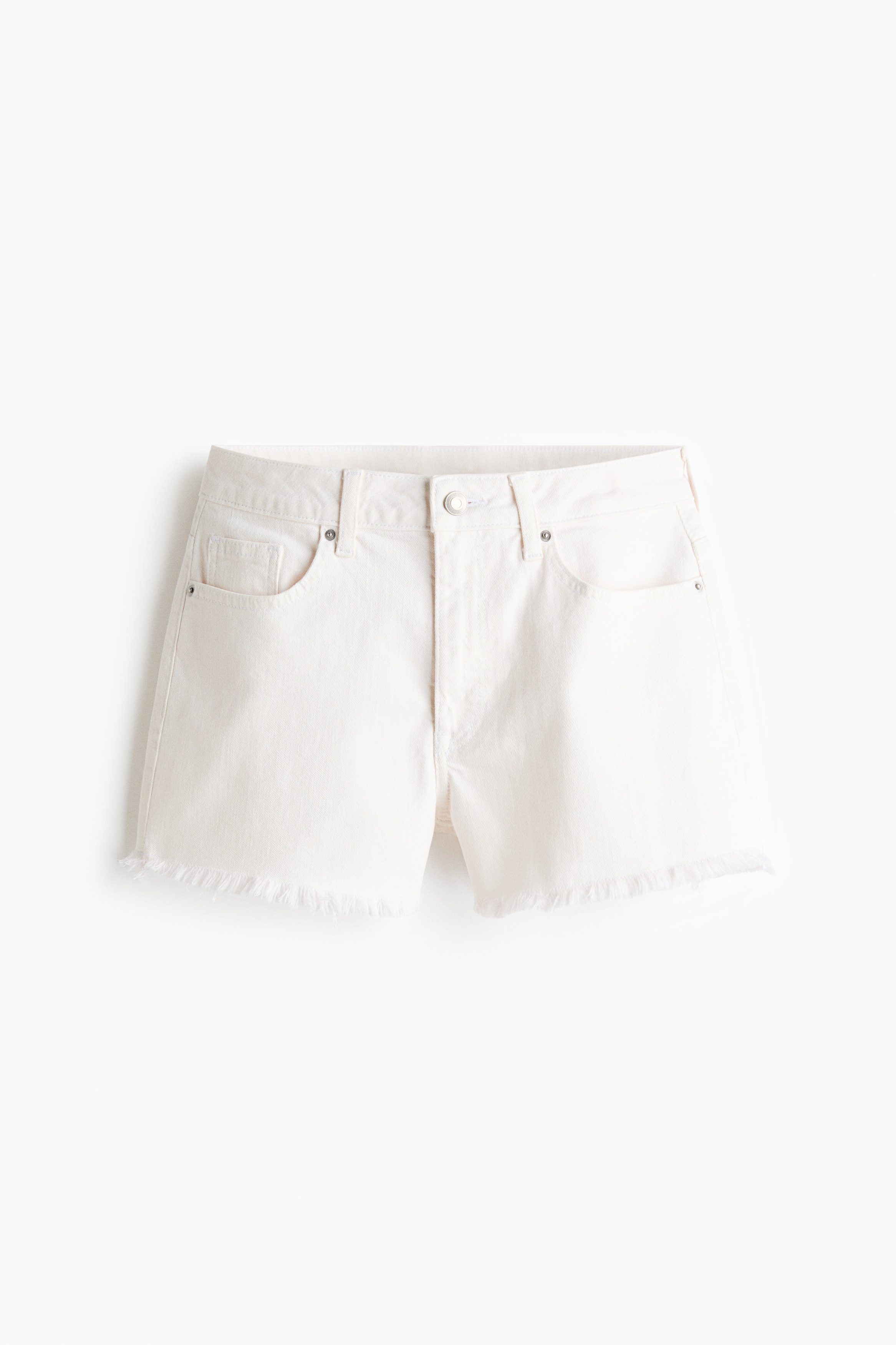 Shorts de denim con borde deshilado - Blanco/Gris denim/Azul denim/Azul denim claro