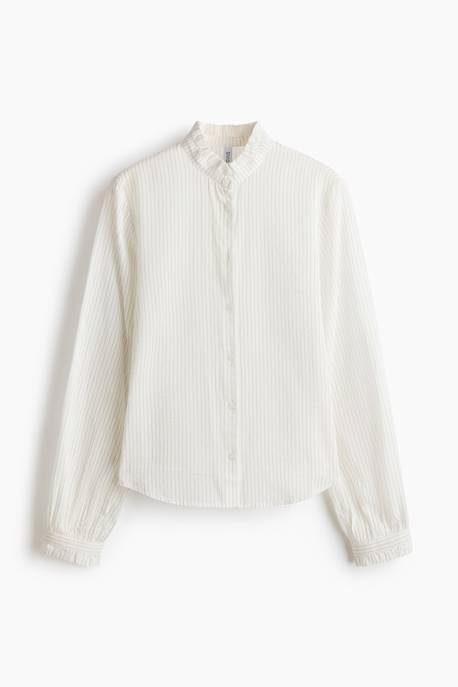 Блуза з коміром-оборкою - Білий/Світло-блакитний/Бежевий/клітинка - 2