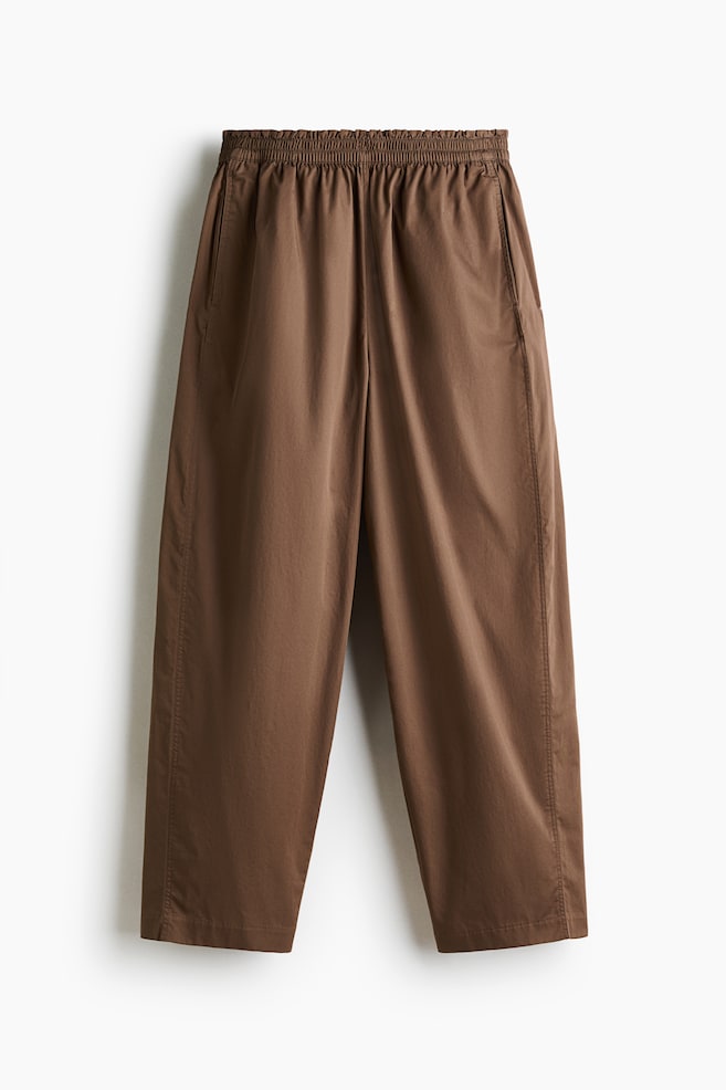 Ankle-length pull-on trousers - Brown/Black - 1
