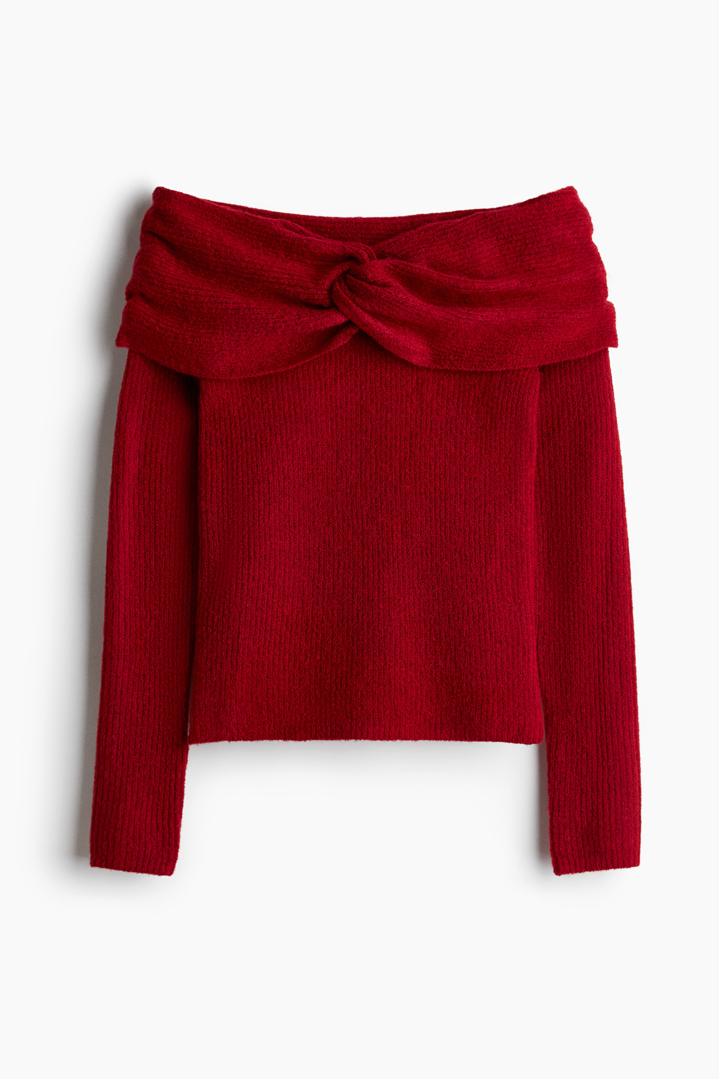 Pullover a spalle scoperte - Rosso scuro/Bordeaux/Bianco/Grigio mélange/Nero