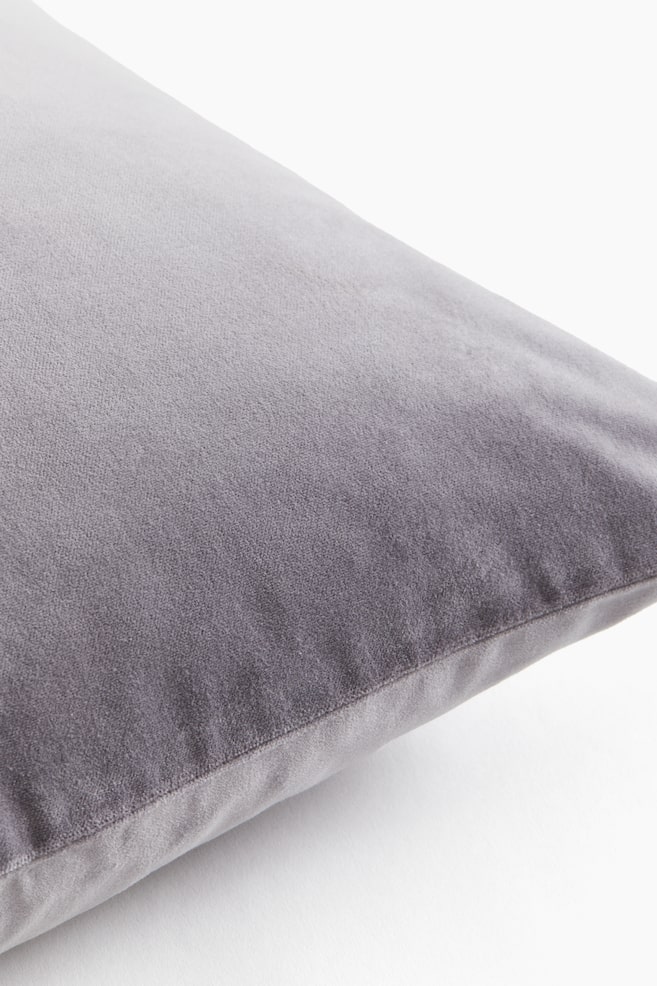 Cotton Velvet Cushion Cover - Light gray/Light yellow - 2